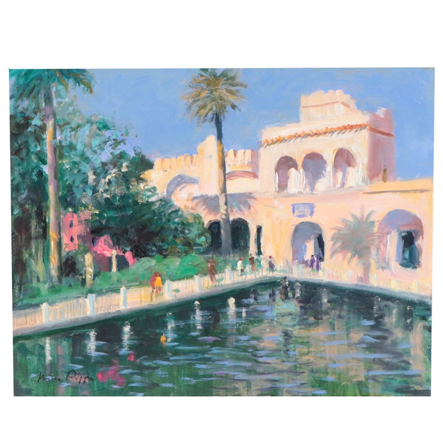 Nino Pippa Oil Painting "Seville - Alcazar Garden," 2016