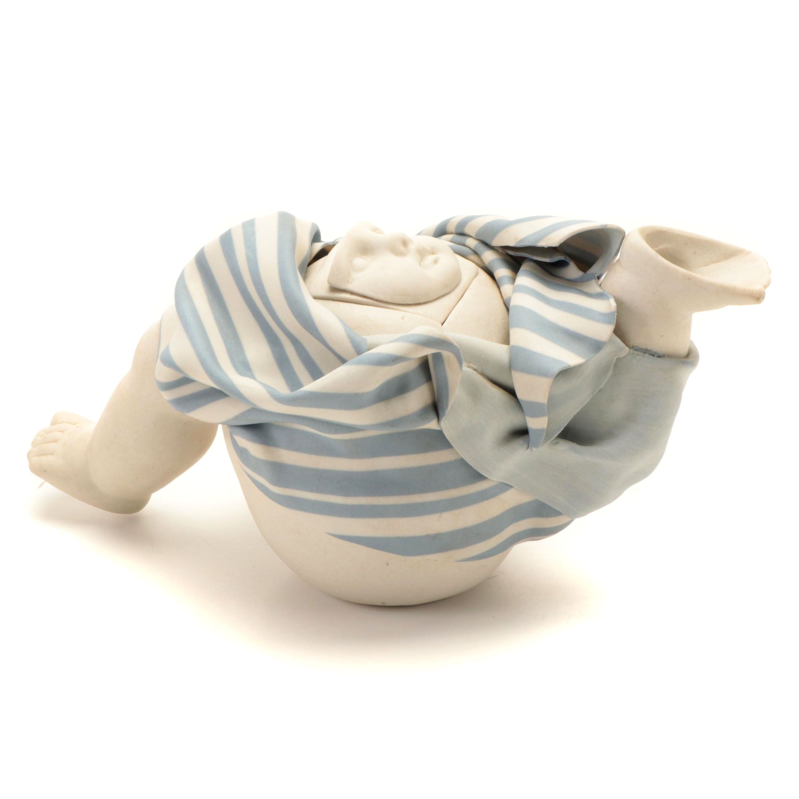 Serge Bottagisio and Agnes Decoux Anthropomorphic Porcelain Teapot, 1986