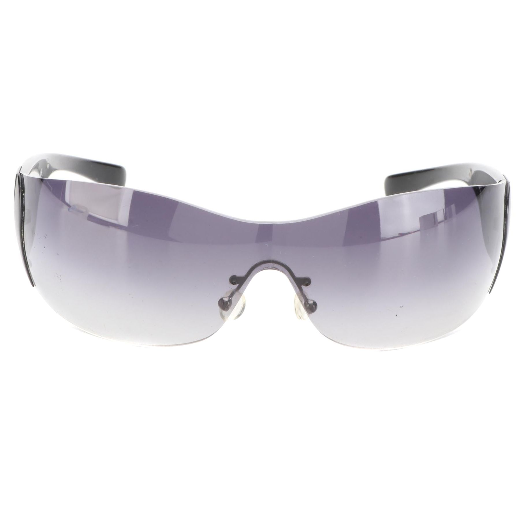 Prada Shield Sunglasses with Wave Detail on Temple in Acetate