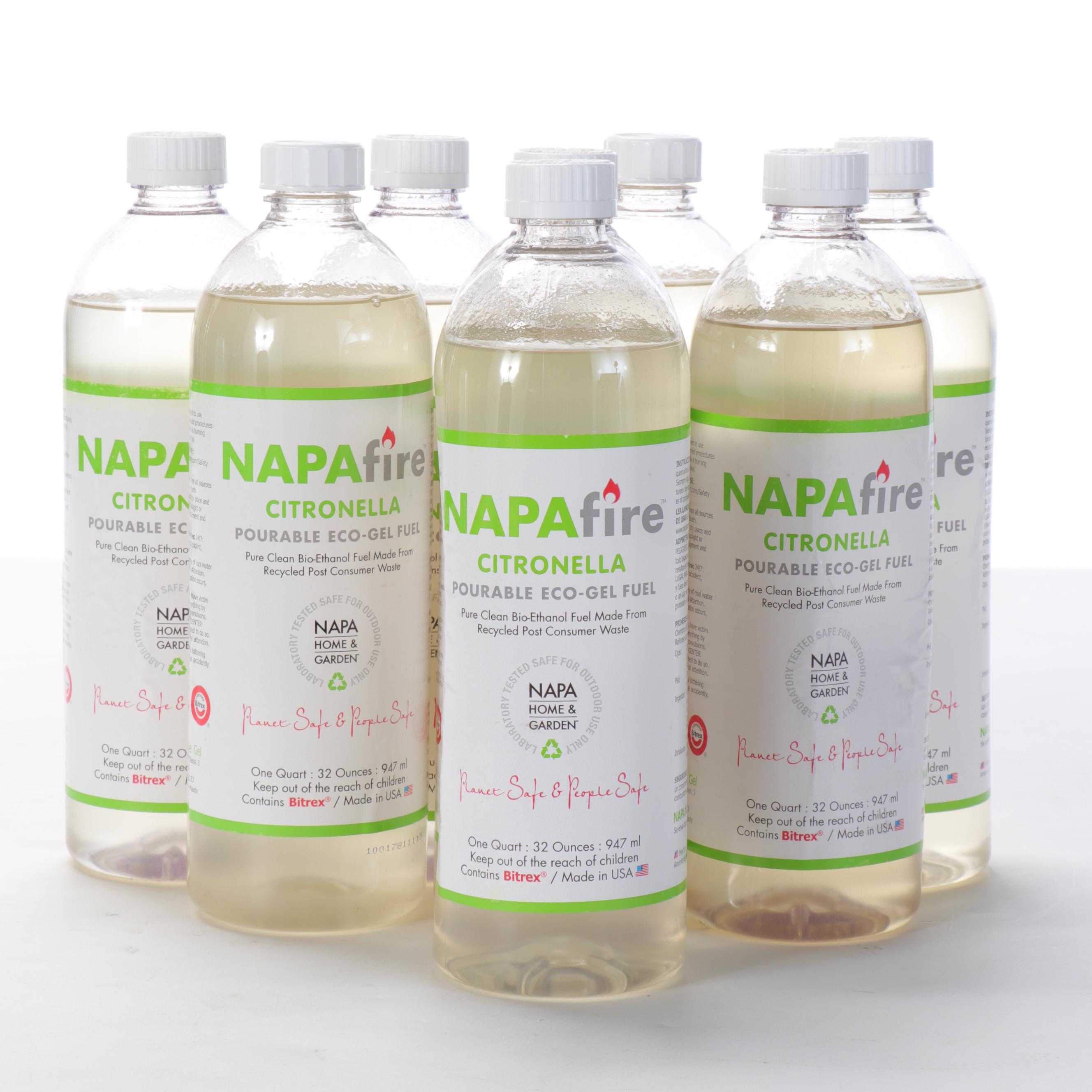 Four Napa Home & Garden Turquoise Glazed Ceramic Fire Pots with Citronella Oil