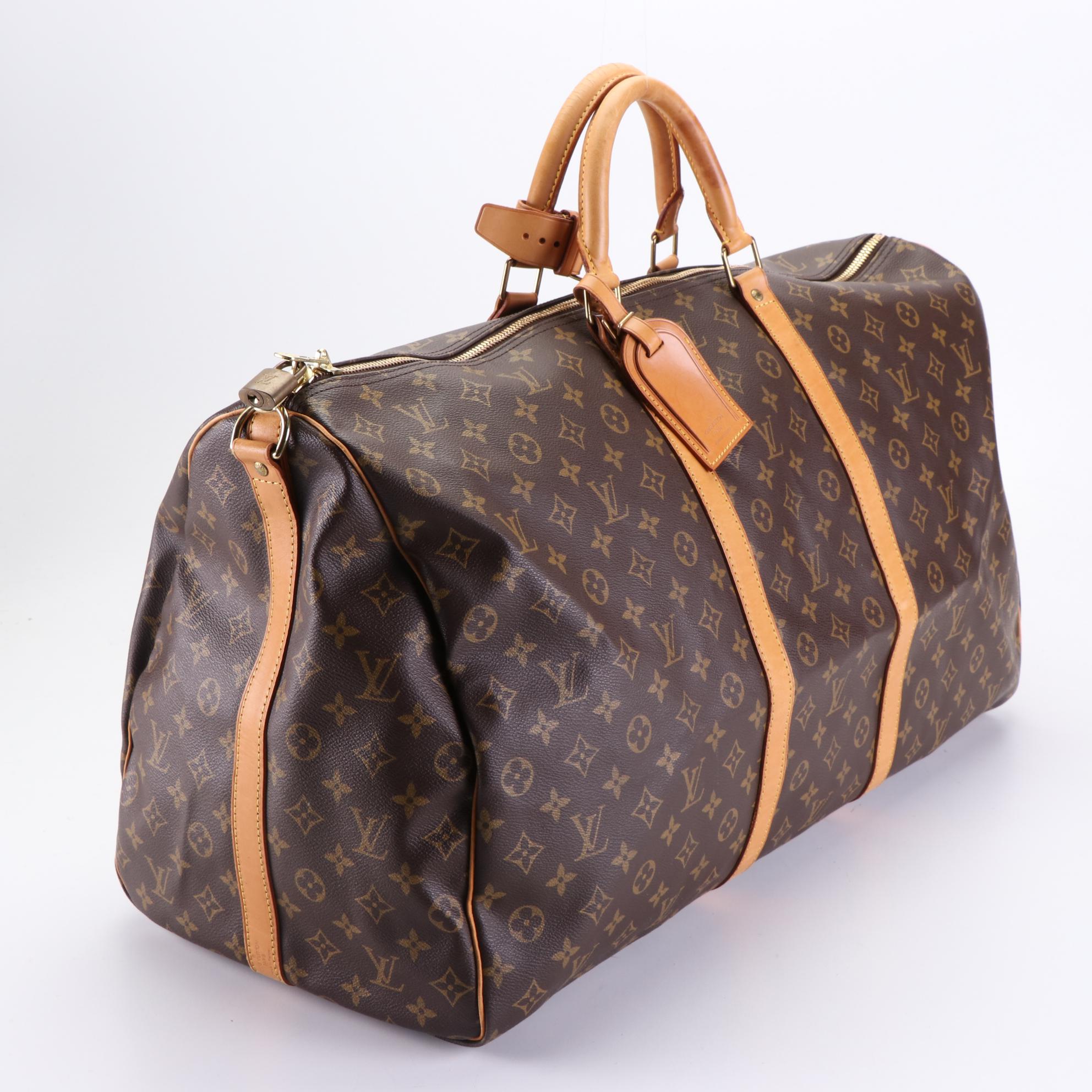 Louis Vuitton Keepall 60 Bandoulière in Monogram Canvas and Vachetta Leather