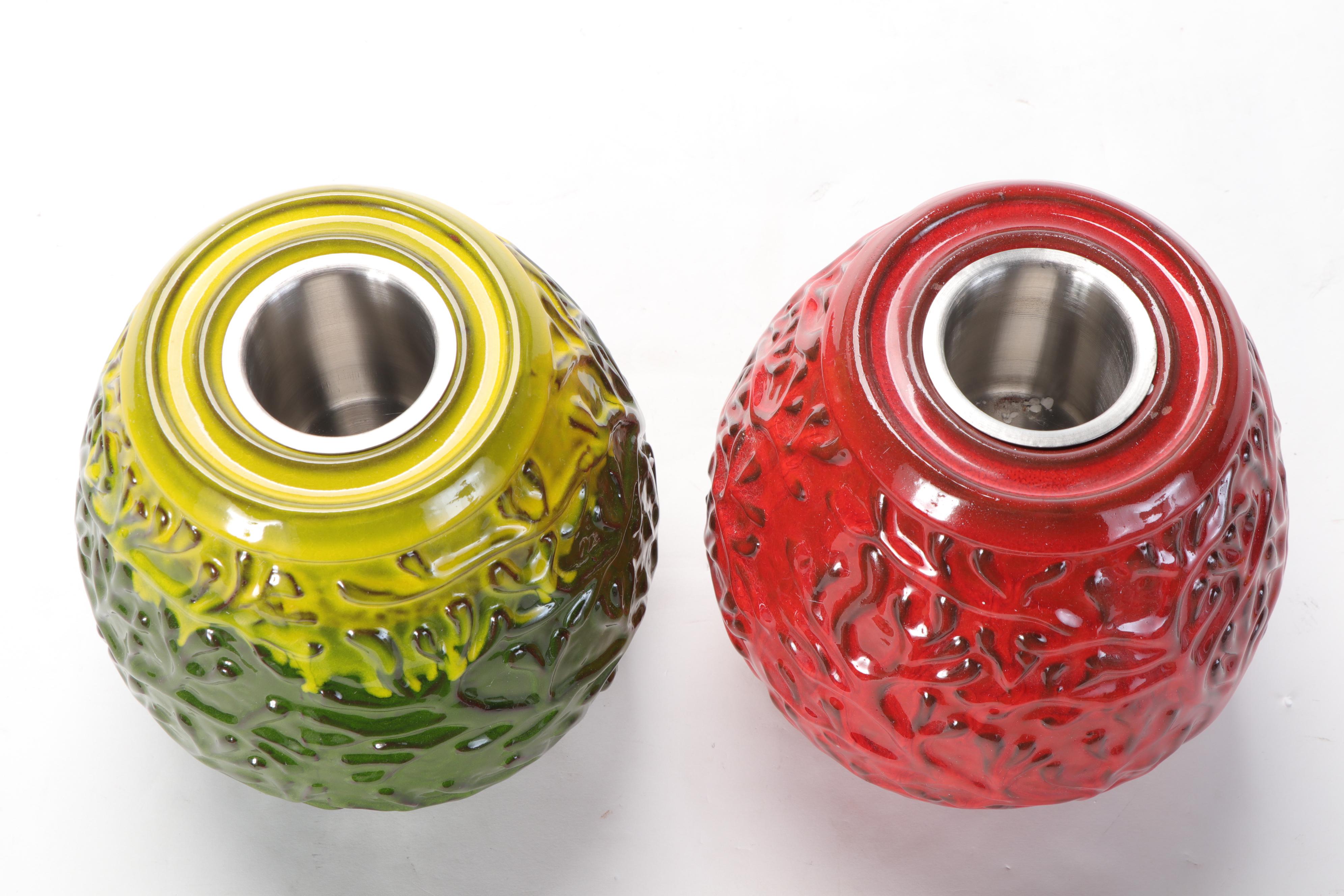 Napa Home & Garden Glazed Terracotta Fire Pots with Citronella Oil