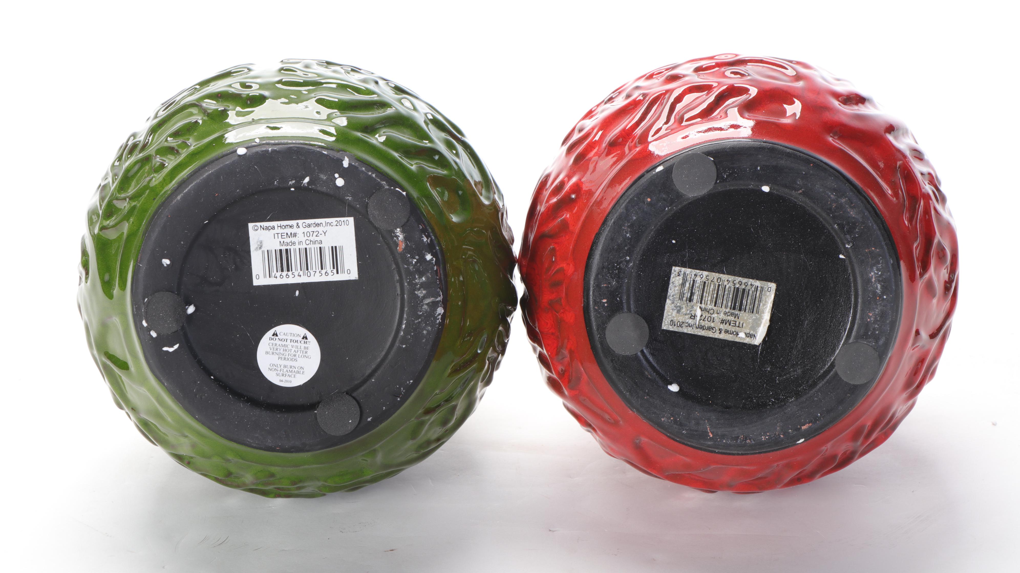 Napa Home & Garden Glazed Terracotta Fire Pots with Citronella Oil