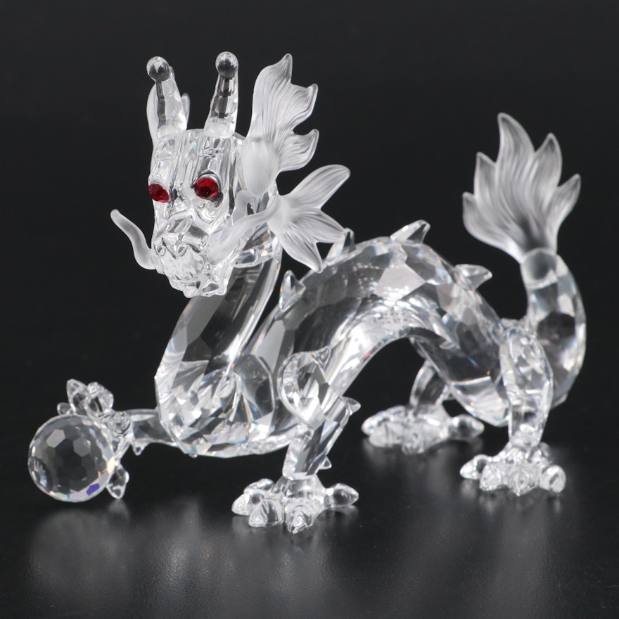 Swarovski Fabulous Creatures "Dragon" Frosted and Clear Crystal Figurine, 1997