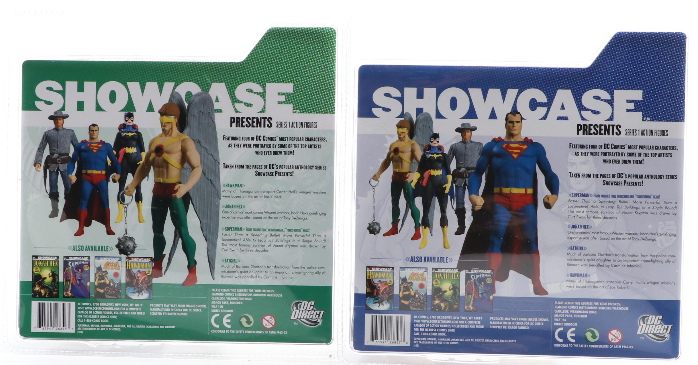 DC Direct Showcase Presents Series 1 Superman, Hawkman and More Action Figures