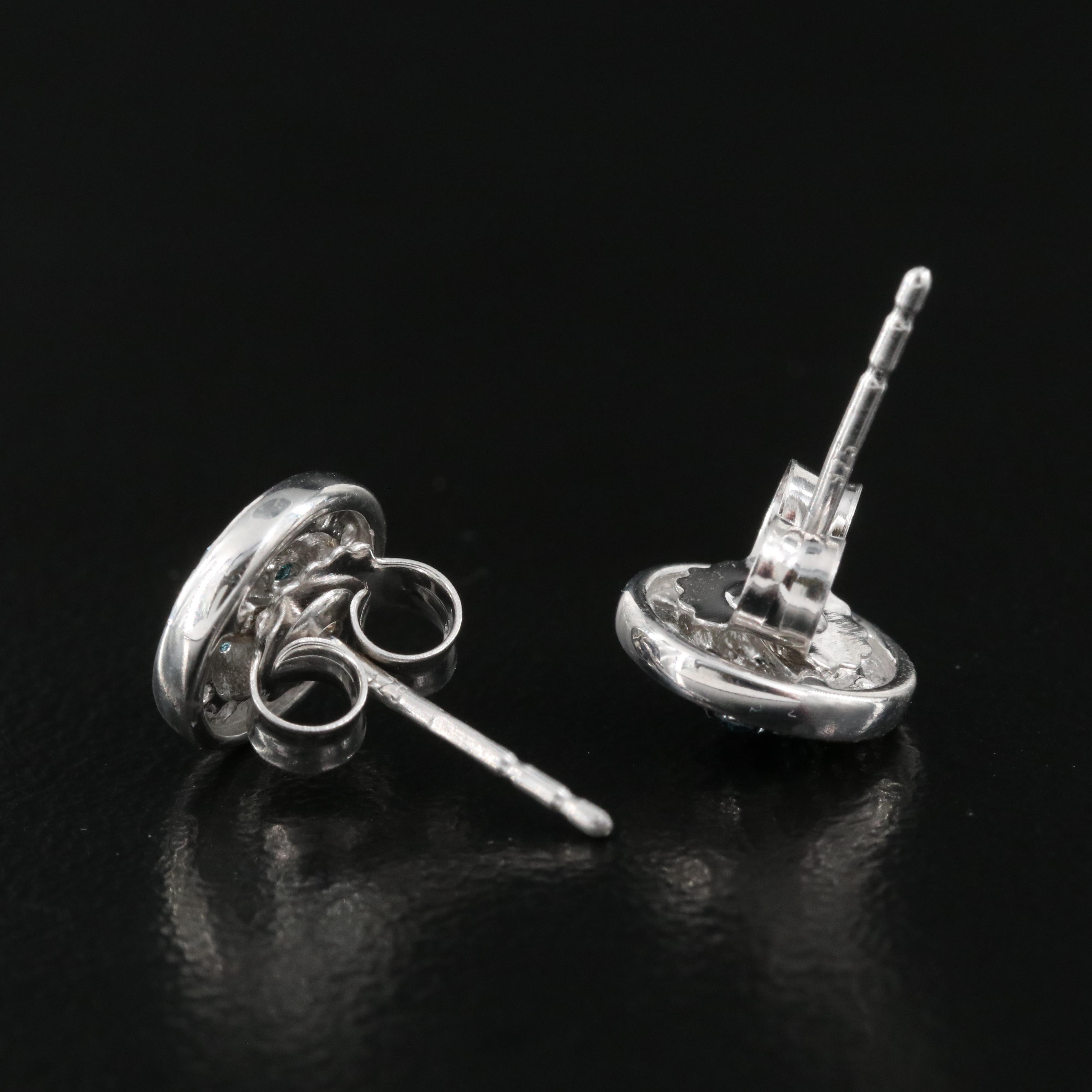 Sterling Diamond Stud Earrings