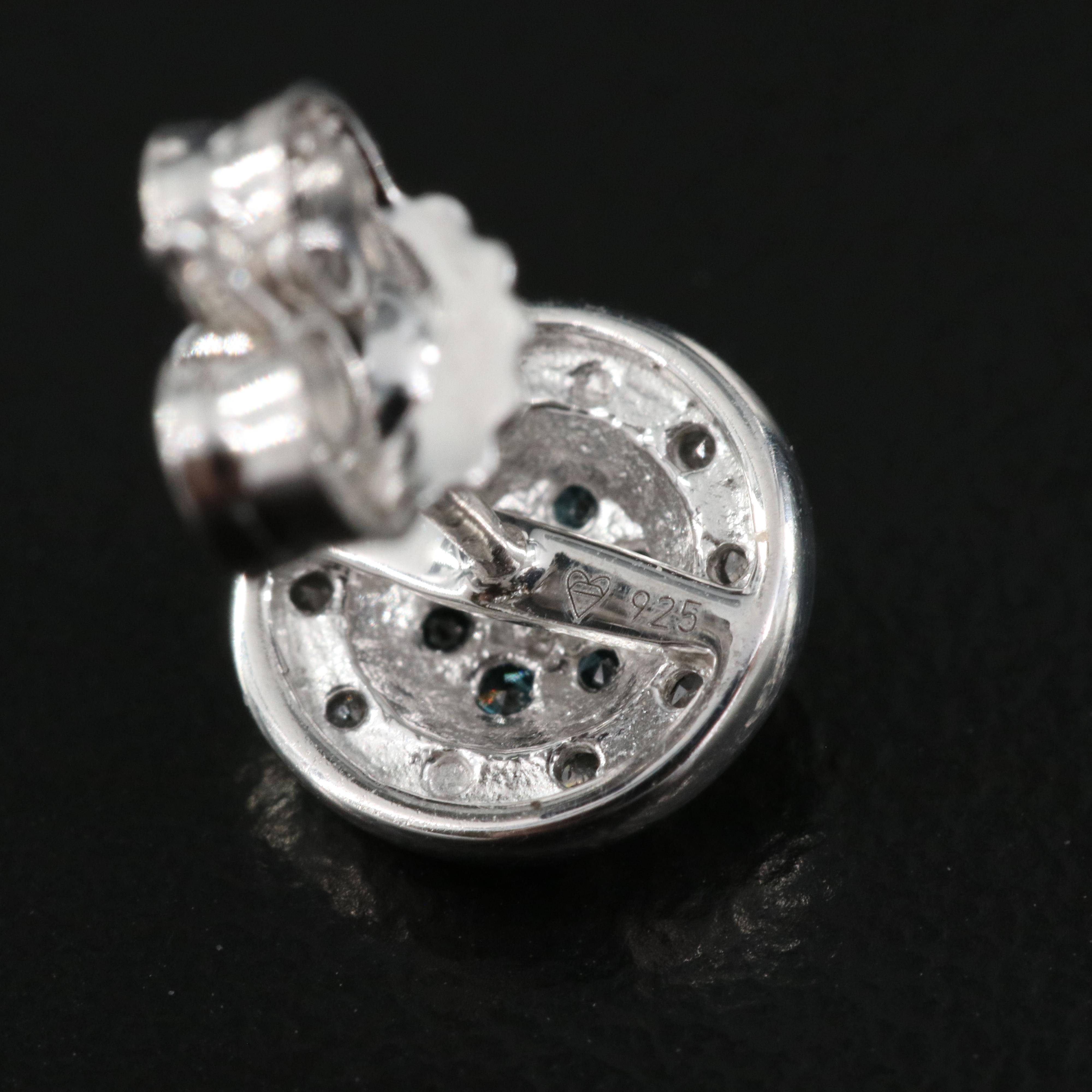 Sterling Diamond Stud Earrings