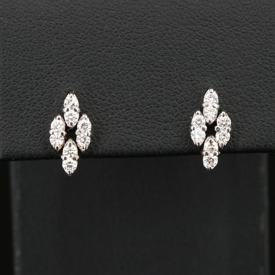 18K and 14K 0.48 CTW Diamond Articulated Drop Earrings