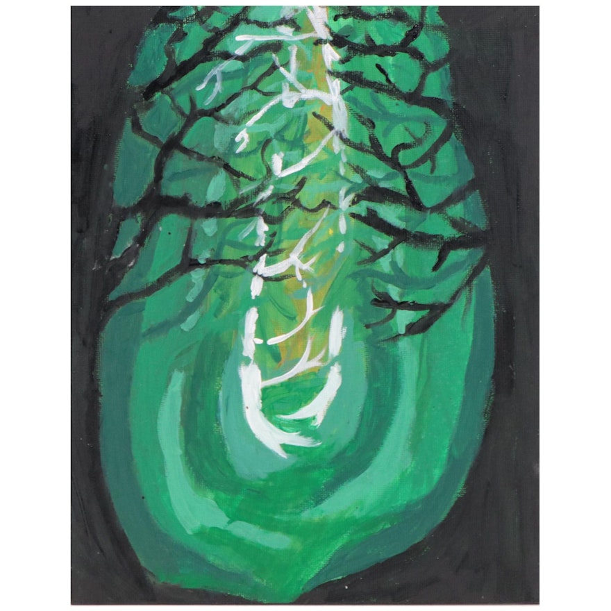 Abstract Forest Landscape Acrylic Painting