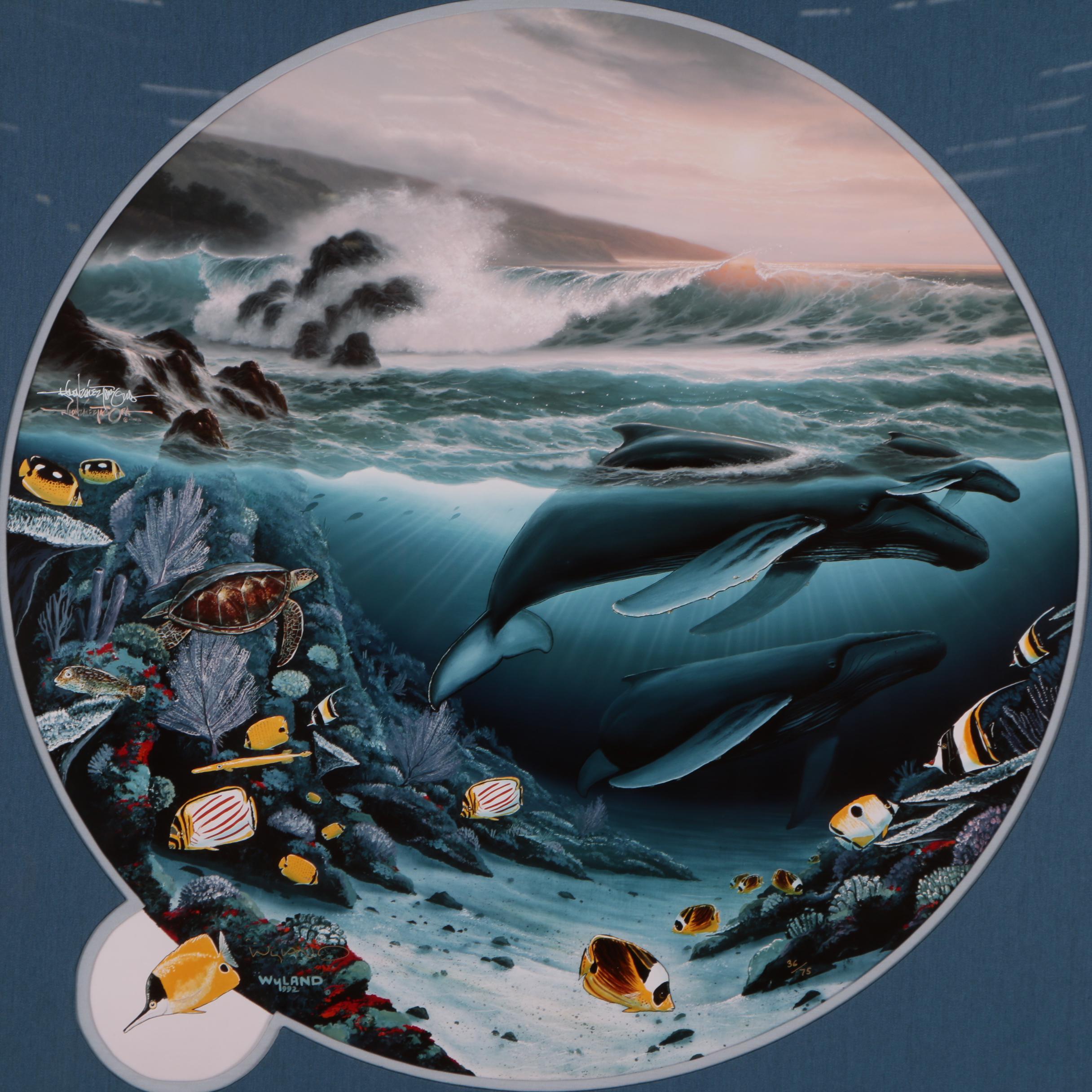 Robert Wyland and Roy Tabora Large Scale Cibachrome Print "Whale Waters"