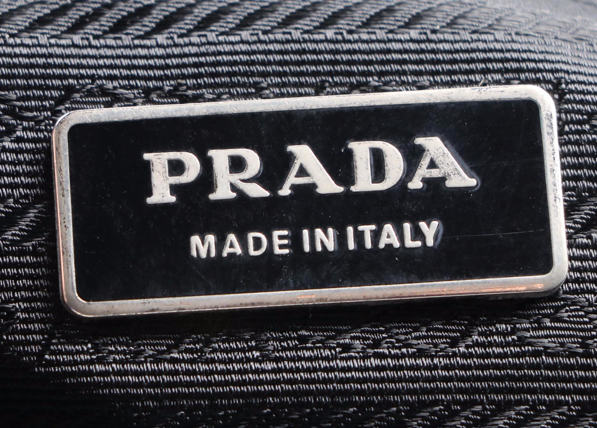 Prada Small Messenger Bag in Green Nylon Gabardine with Leather Trim