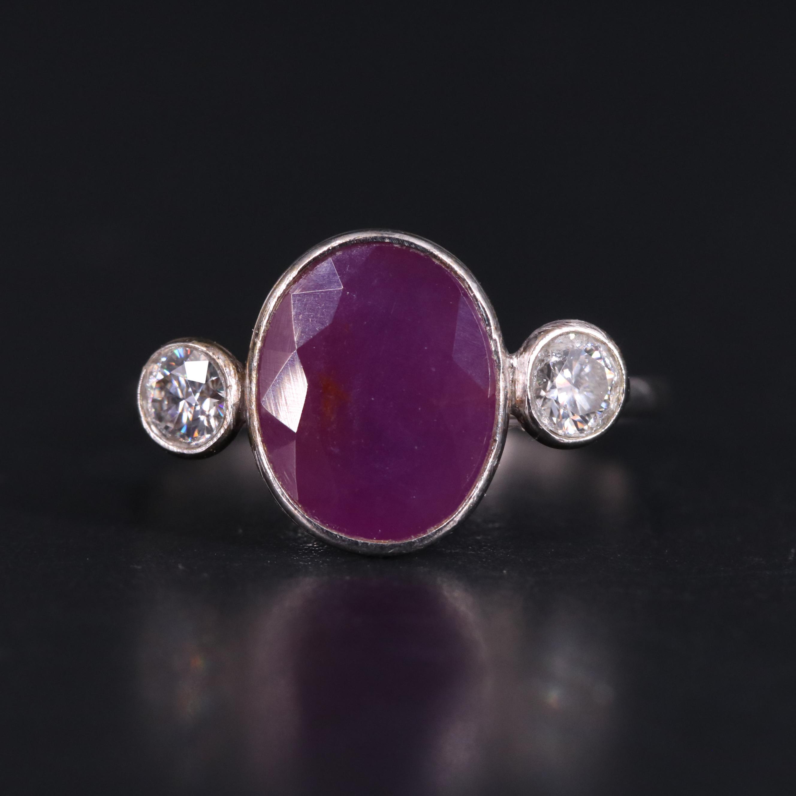 14K Ruby and Moissanite Ring