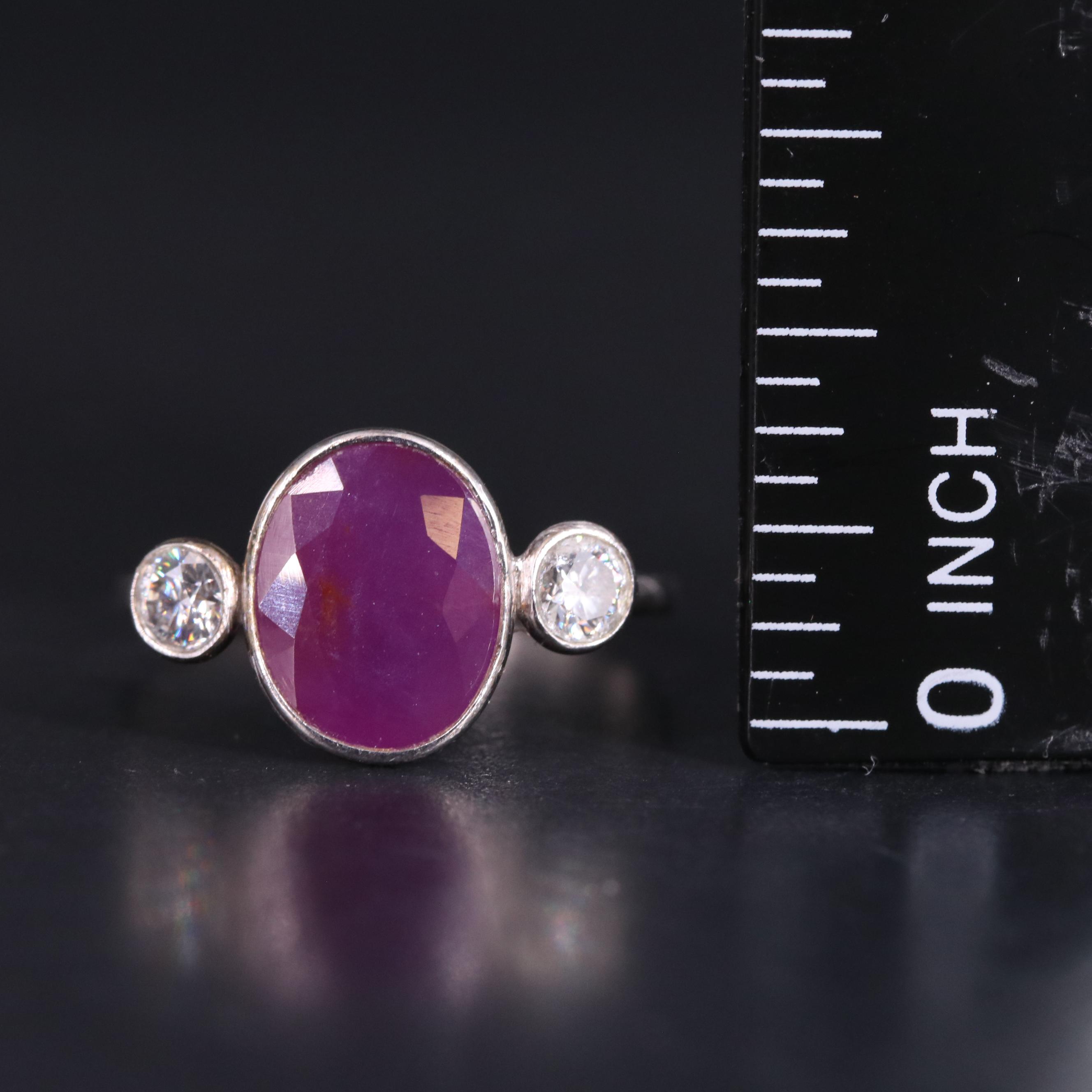 14K Ruby and Moissanite Ring