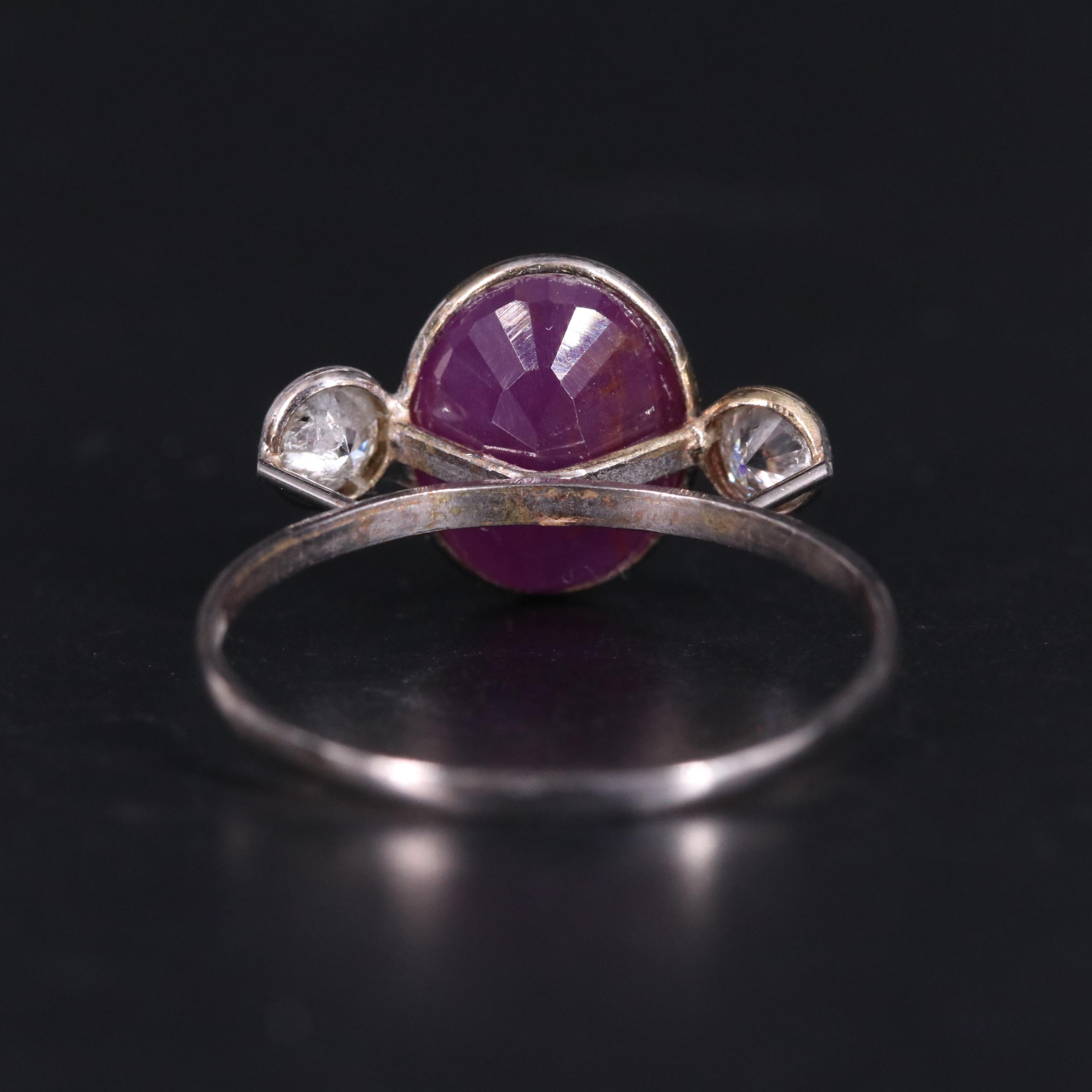 14K Ruby and Moissanite Ring