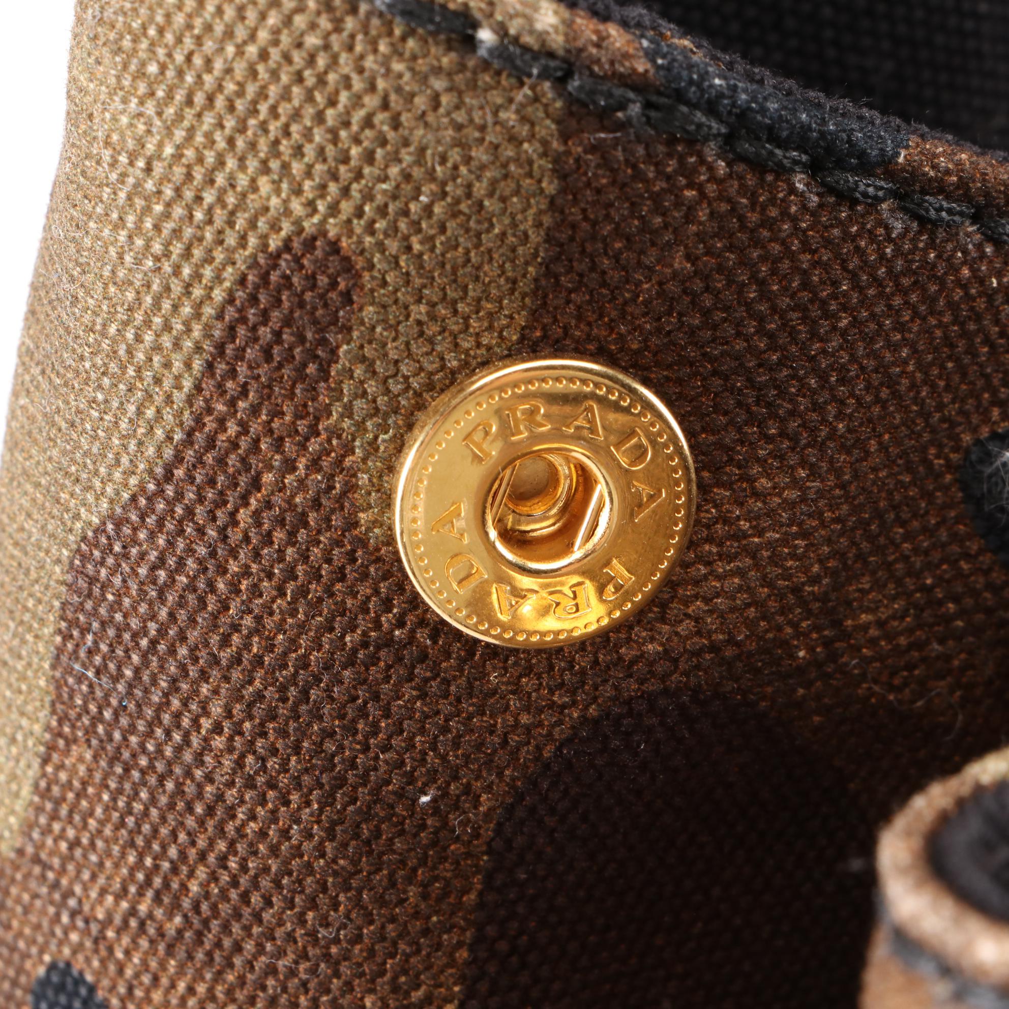 Prada Open Tote in Camo-Printed Canvas