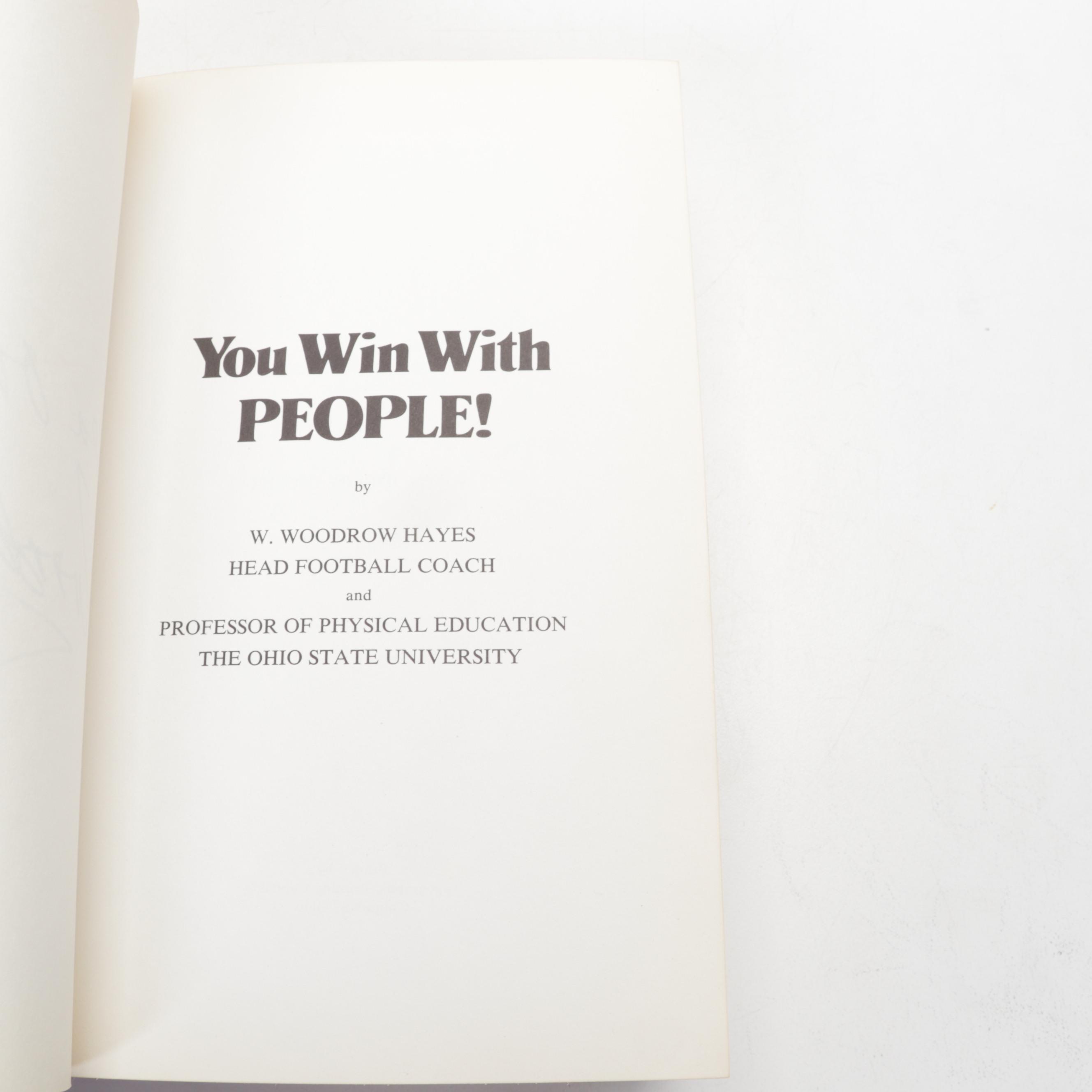 OSU Woody Hayes Signed "You Win with People" Book, Signed Hat, Football and More
