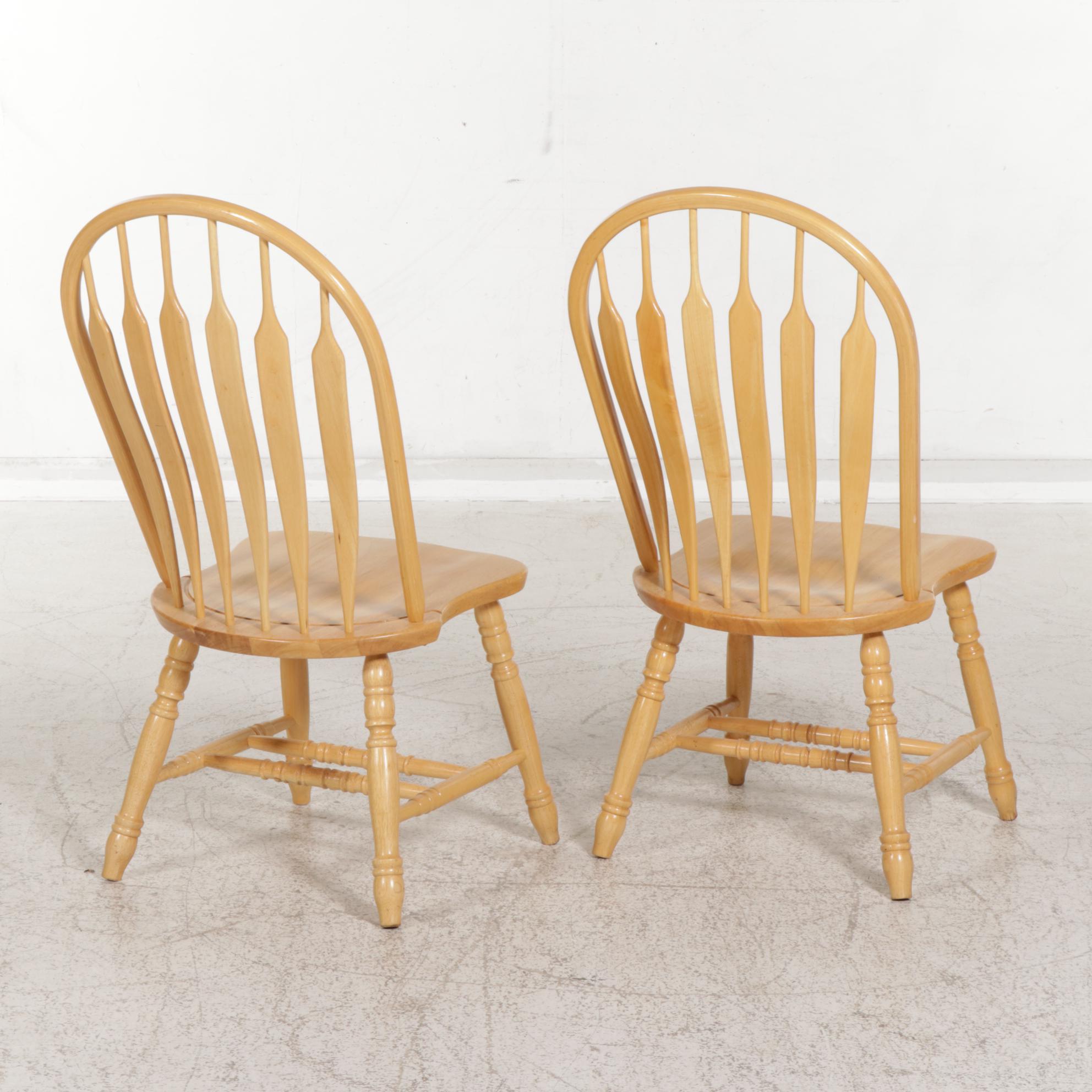 Pair of Oak Express Windsor Style Arrow-Back Dining Chairs