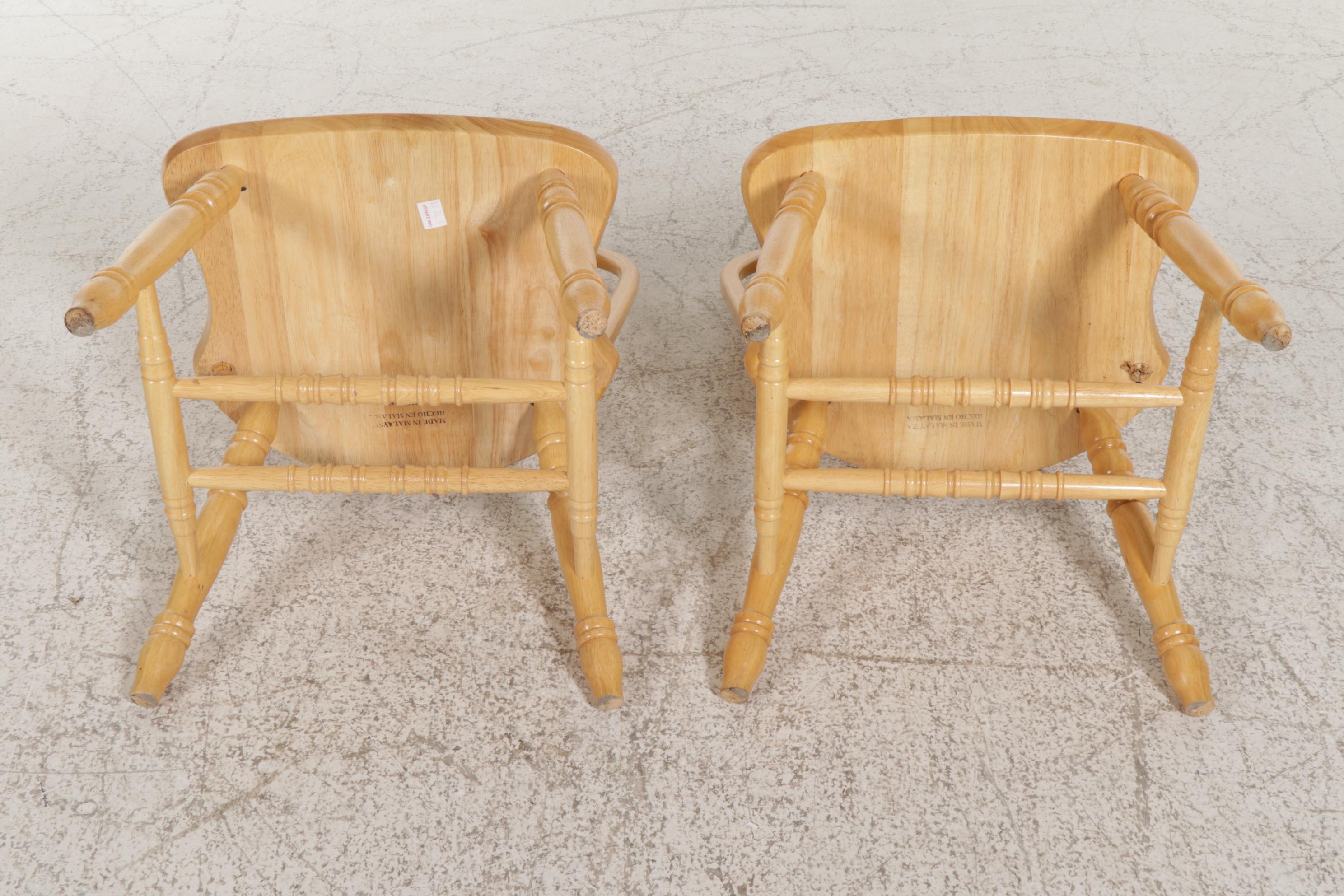 Pair of Oak Express Windsor Style Arrow-Back Dining Chairs