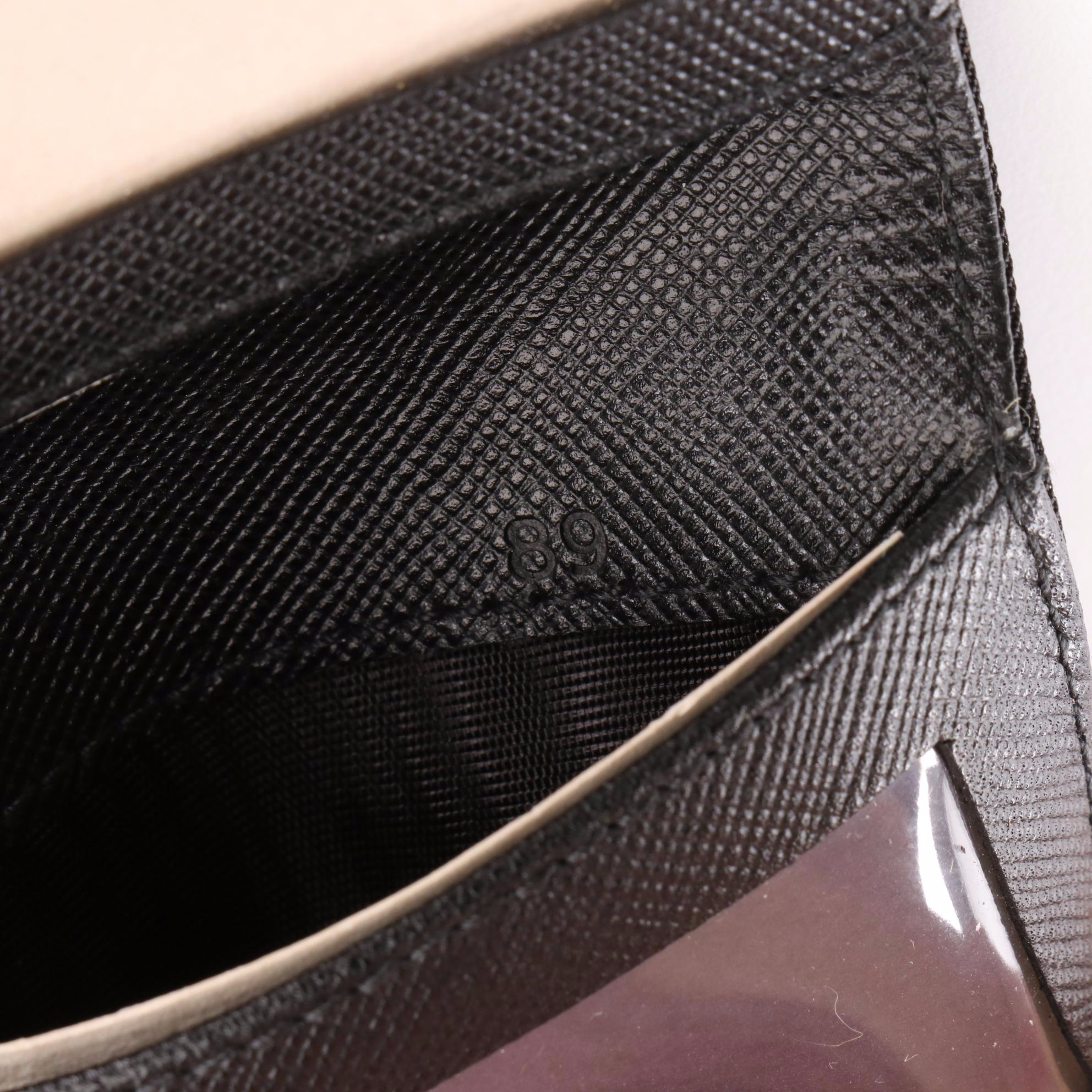 Prada Vertical Bifold ID/Card Case in Nylon and Saffiano Leather