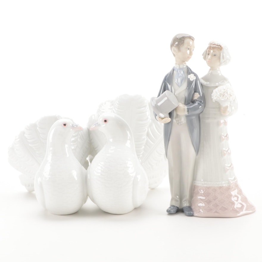Antonio Ballester for Lladró "Couple of Doves and "Wedding" Porcelain Figurines