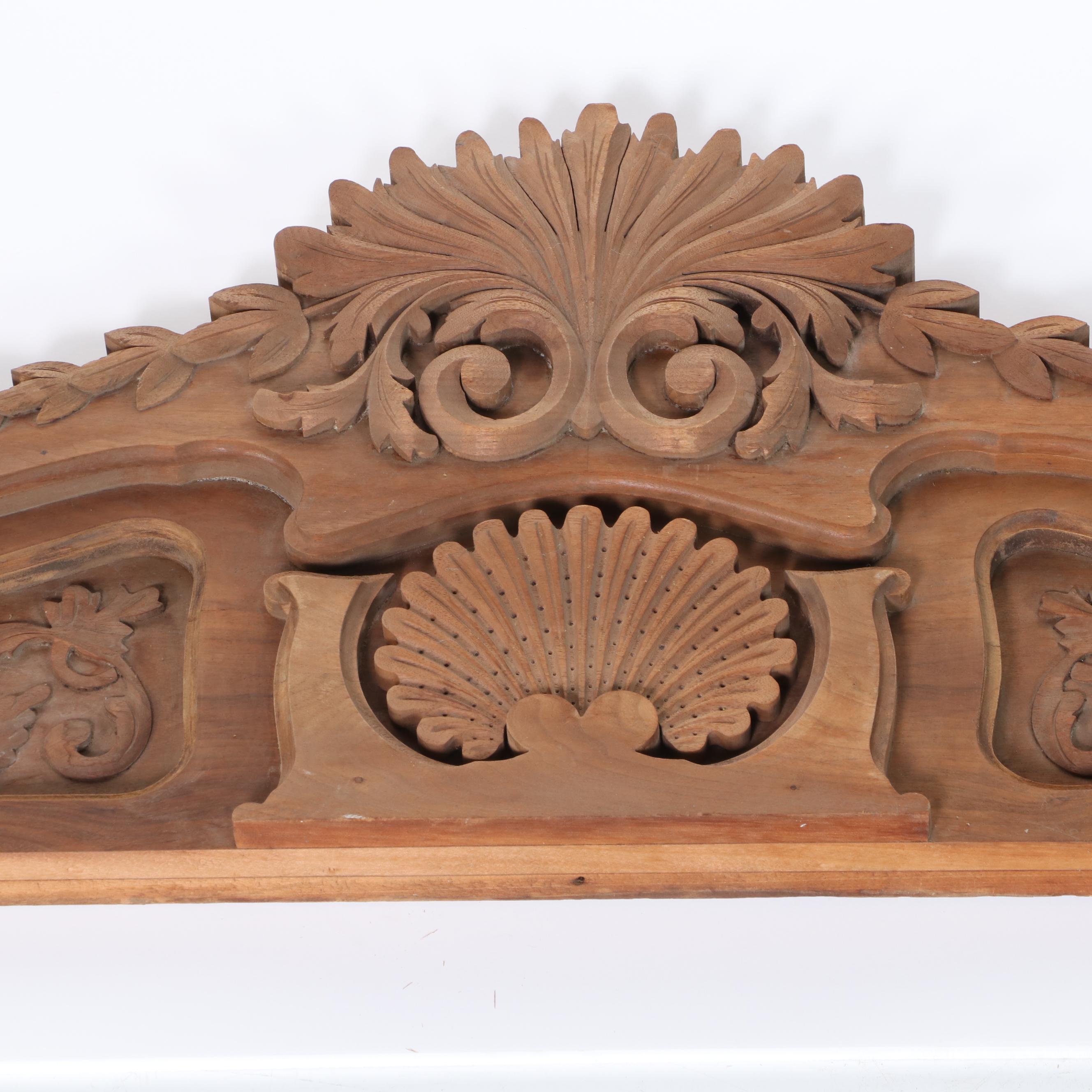 Four Victorian Relief-Carved Furniture Pediments, Late 19th Century
