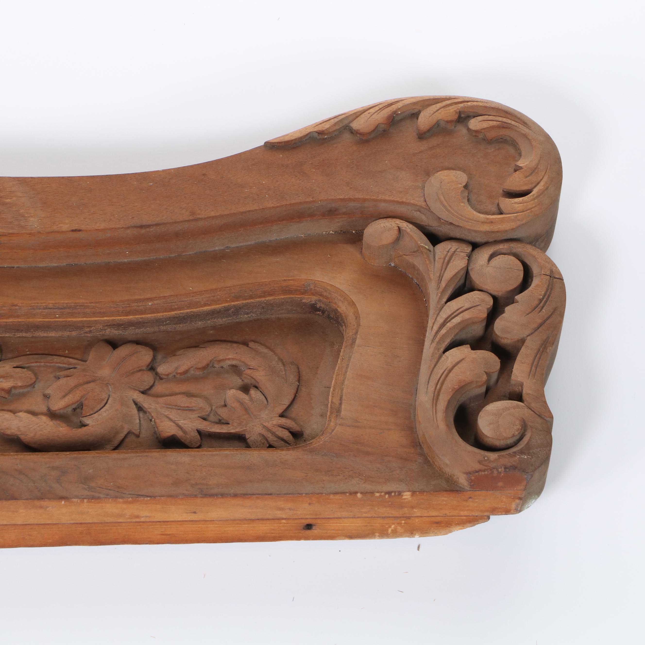Four Victorian Relief-Carved Furniture Pediments, Late 19th Century