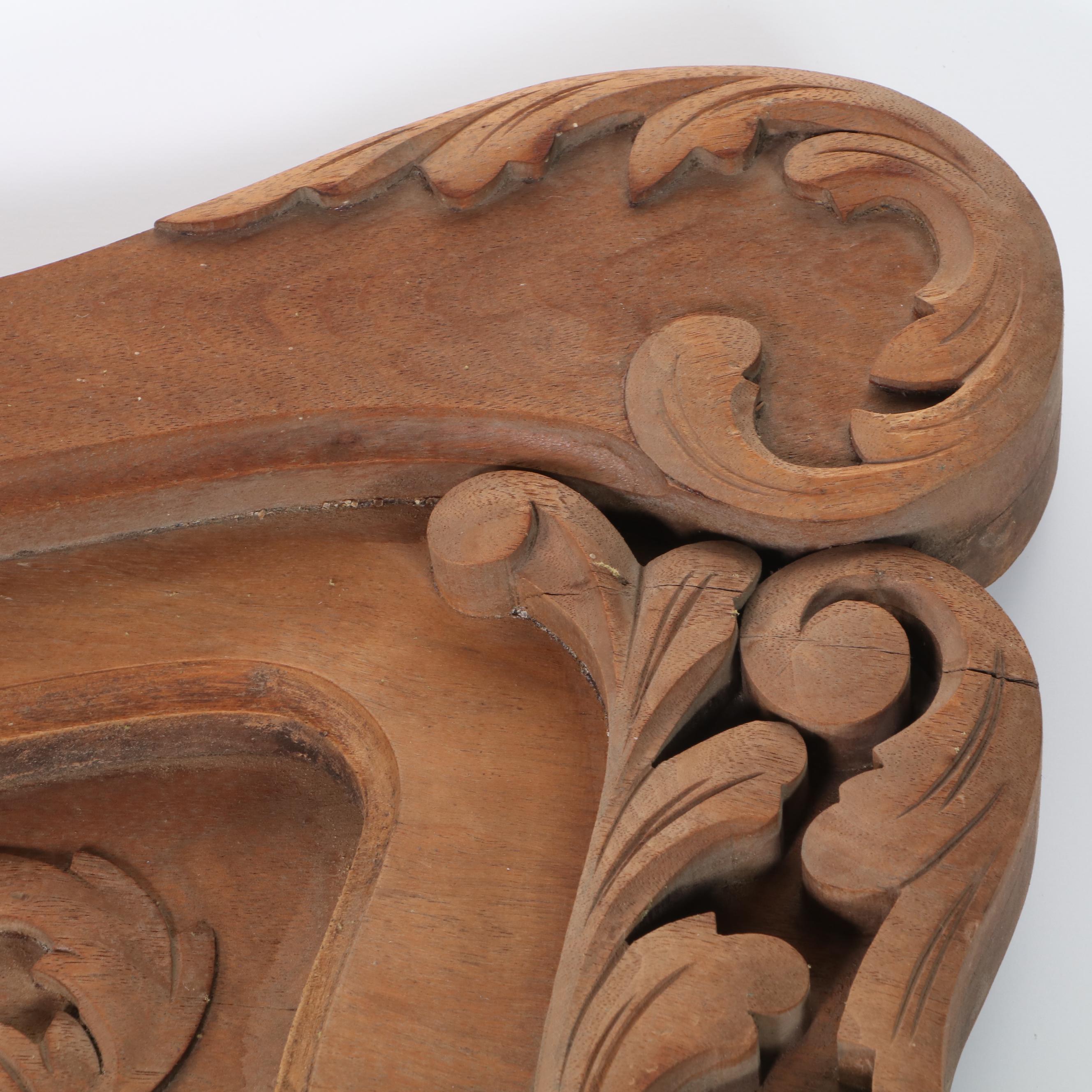 Four Victorian Relief-Carved Furniture Pediments, Late 19th Century