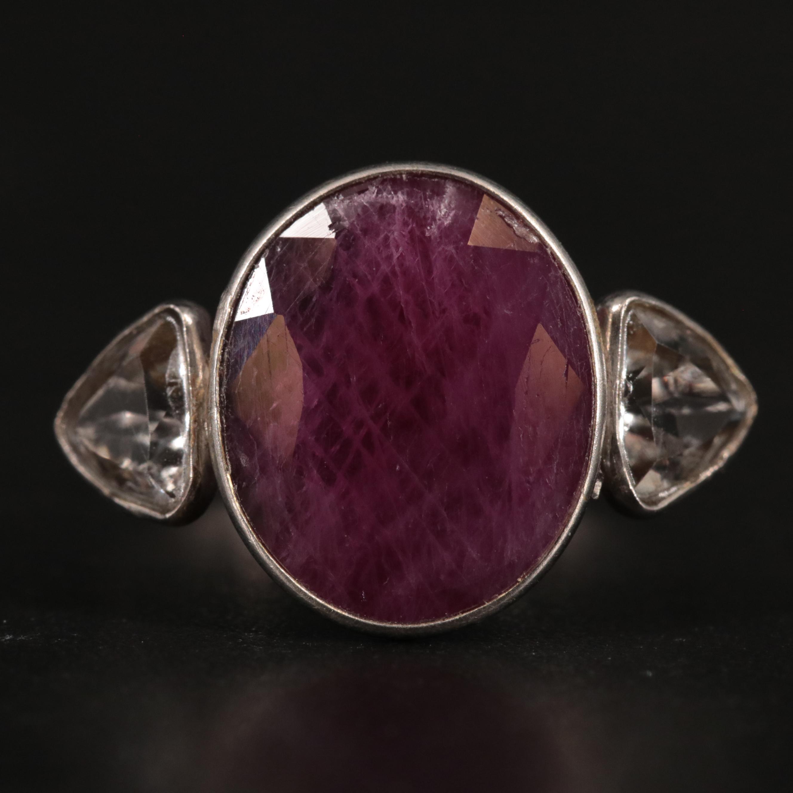 14K Ruby and Topaz Ring