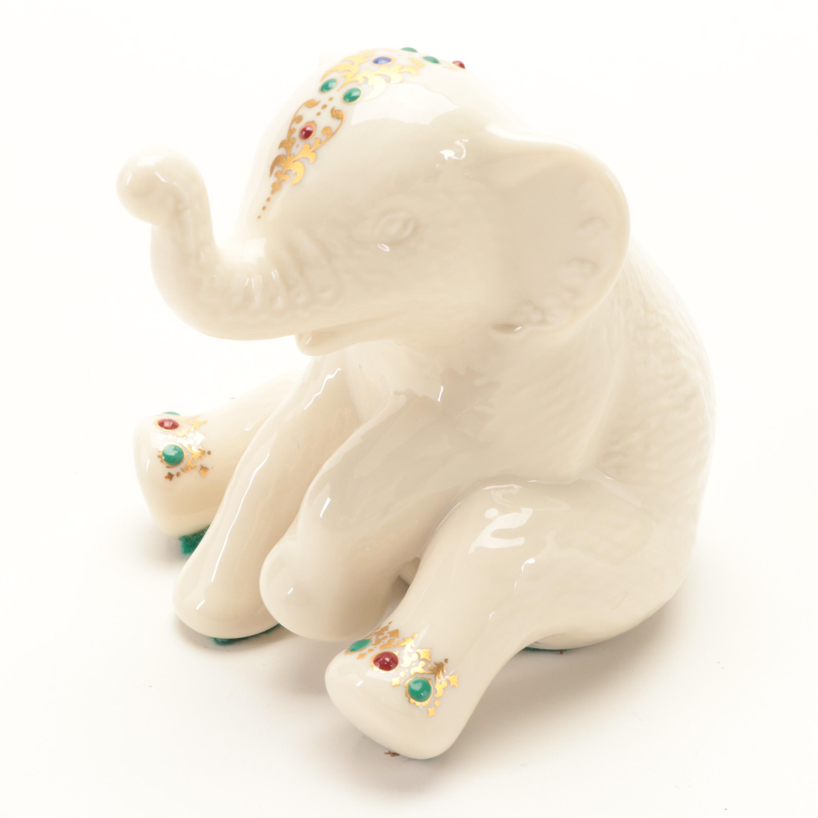 Royal Doulton and Lenox Bone China Vases, Trinket Box and Elephant Figurine