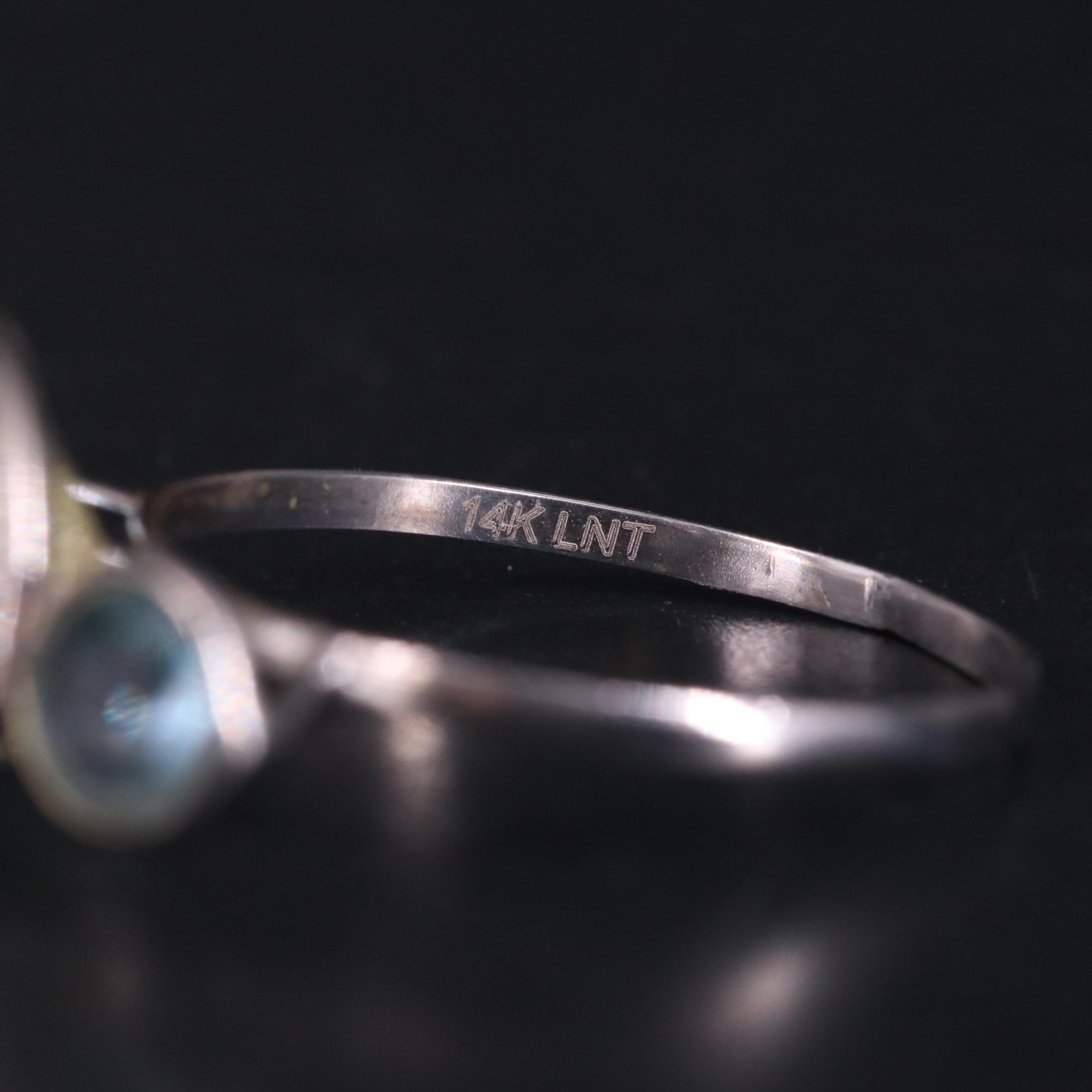 14K Aquamarine and Blue Topaz Ring