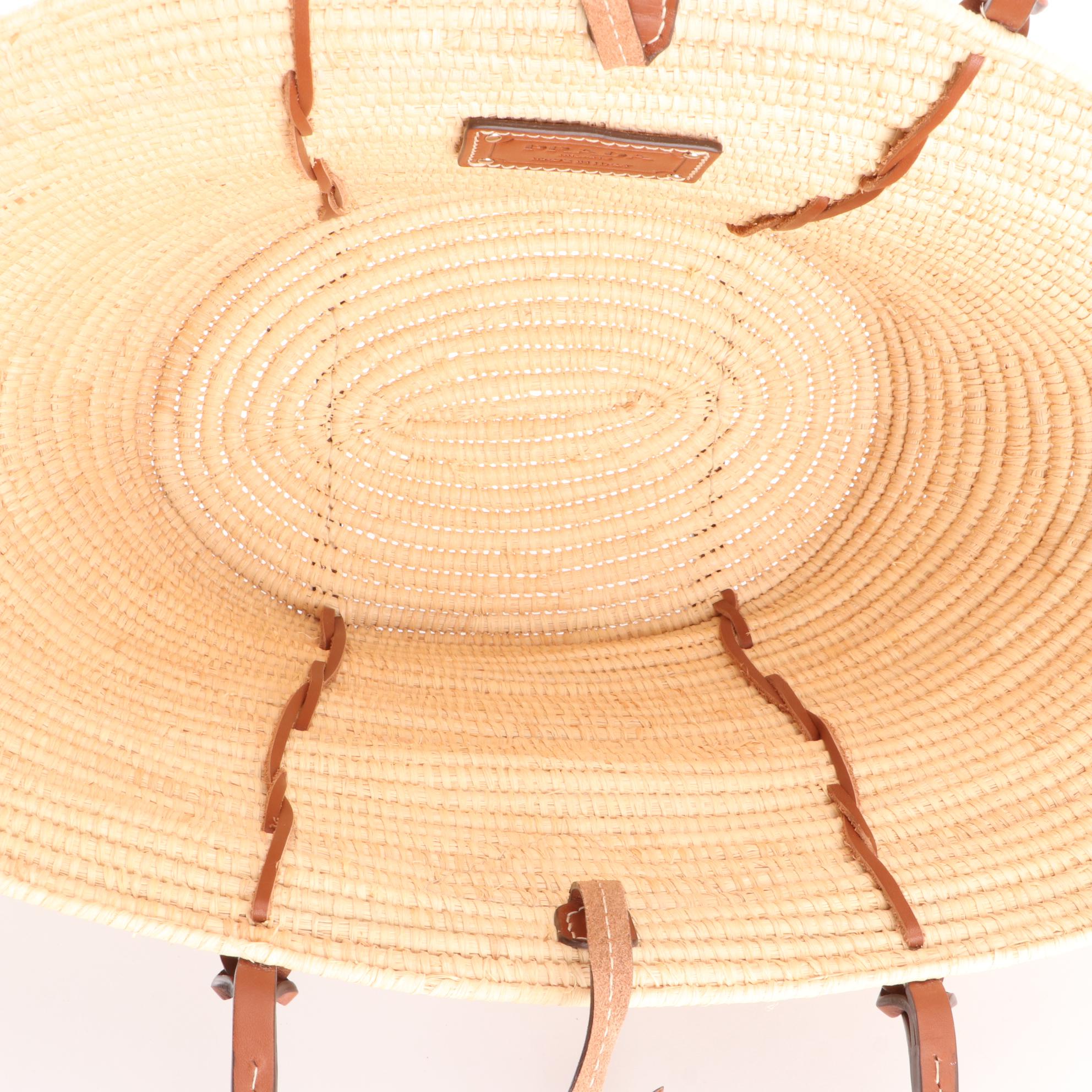 Prada Basket Shopping Tote 1BG312 in Straw and Leather