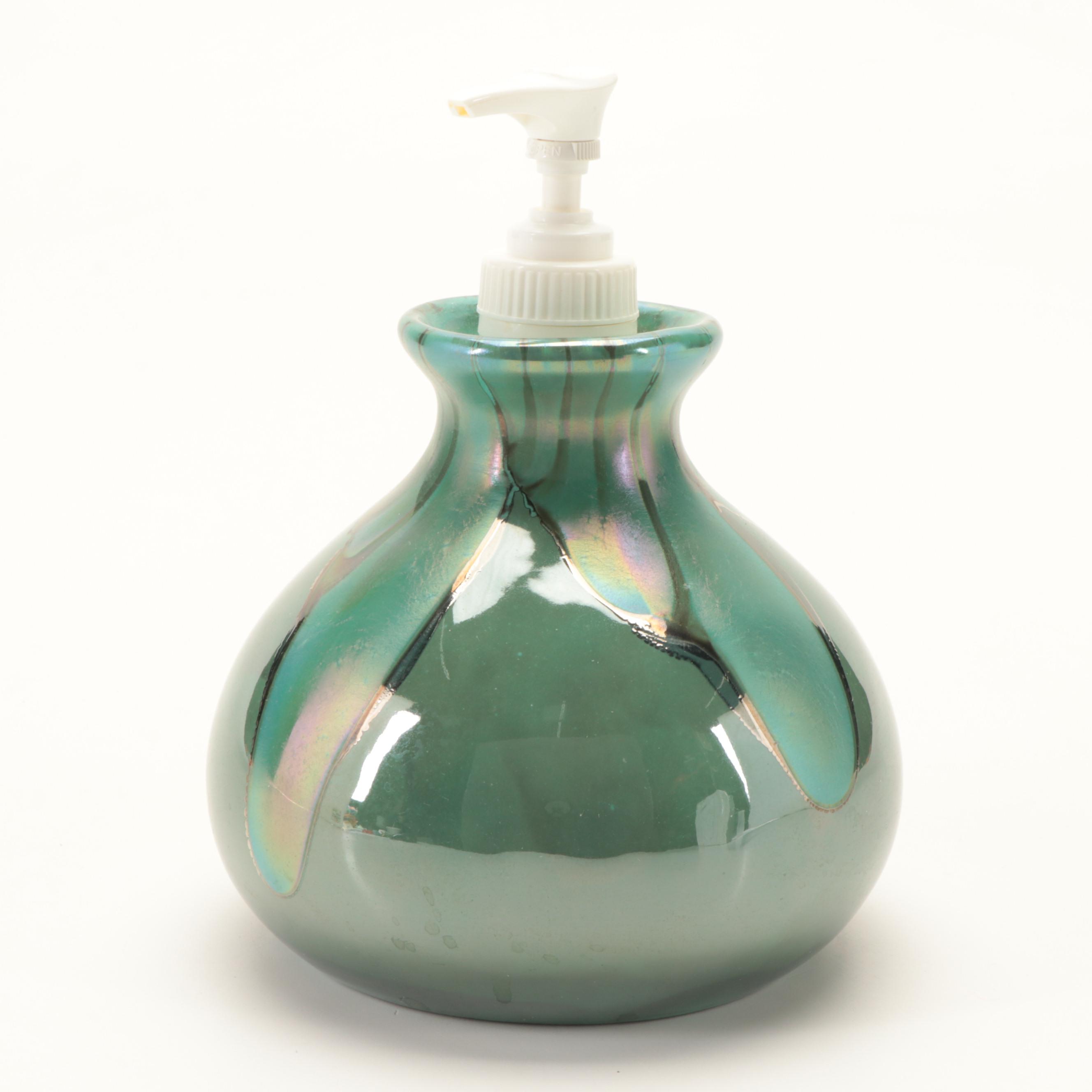 Iridescent Green Ceramic Bathroom Accessories