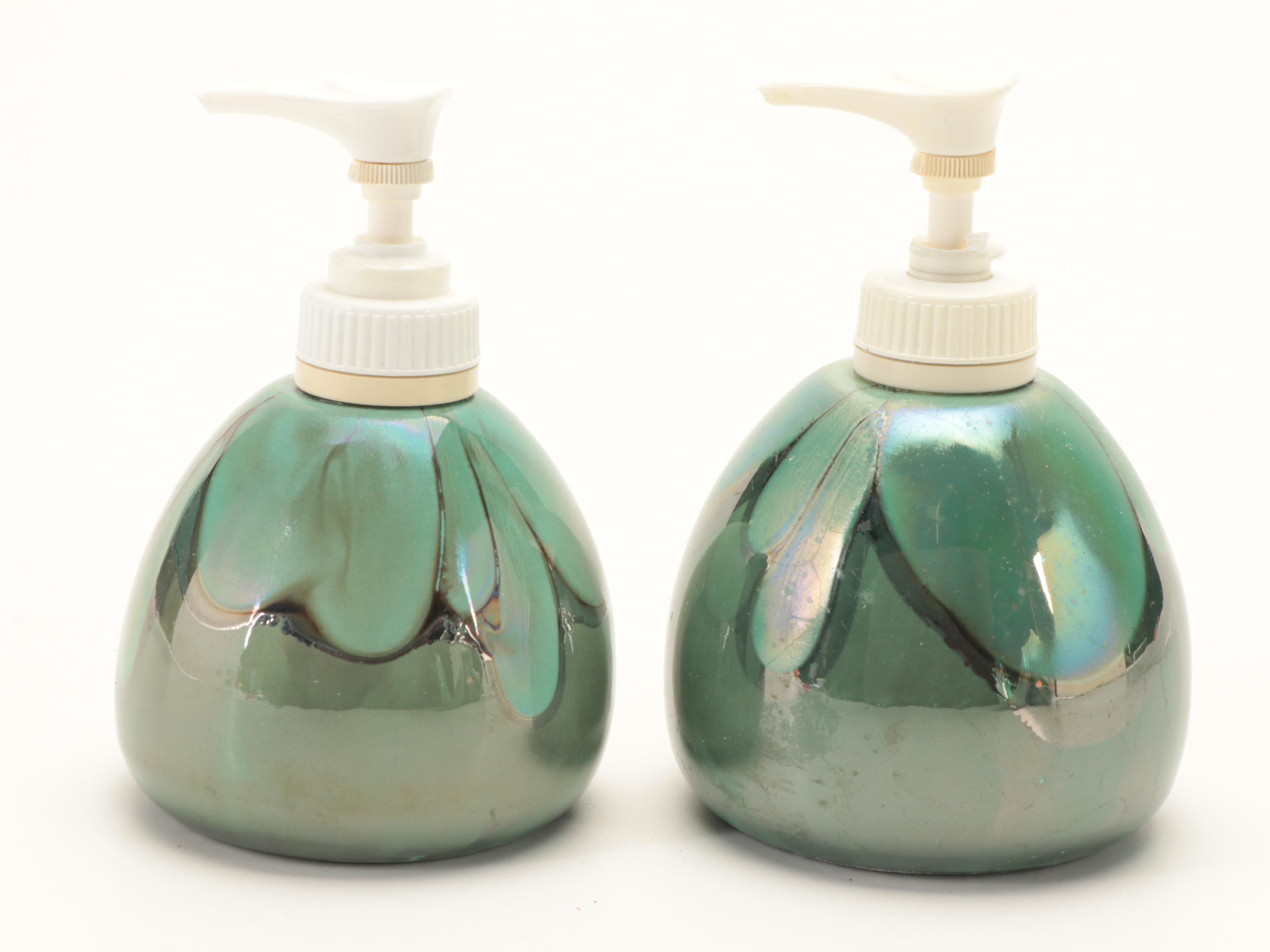 Iridescent Green Ceramic Bathroom Accessories