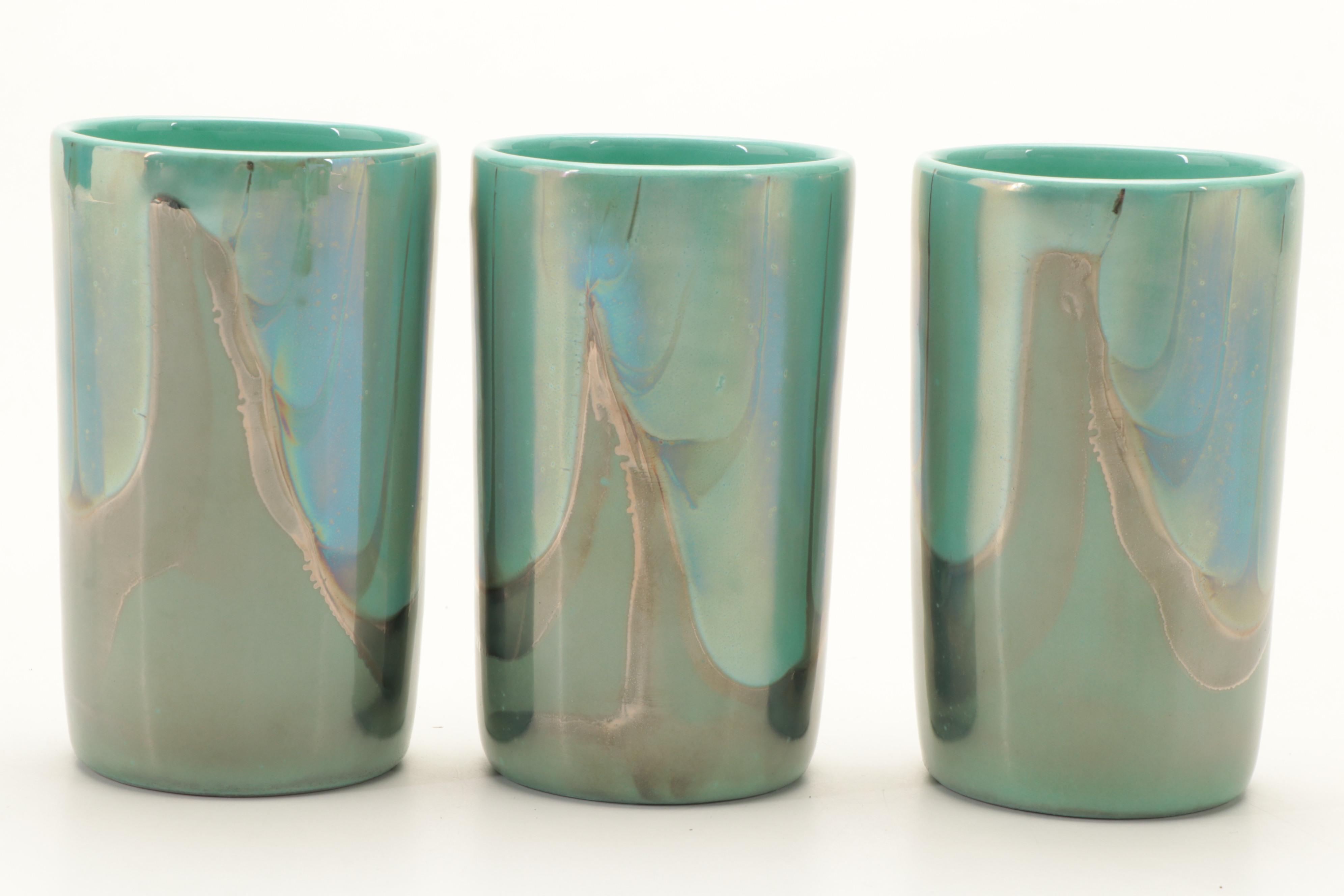 Iridescent Green Ceramic Bathroom Accessories