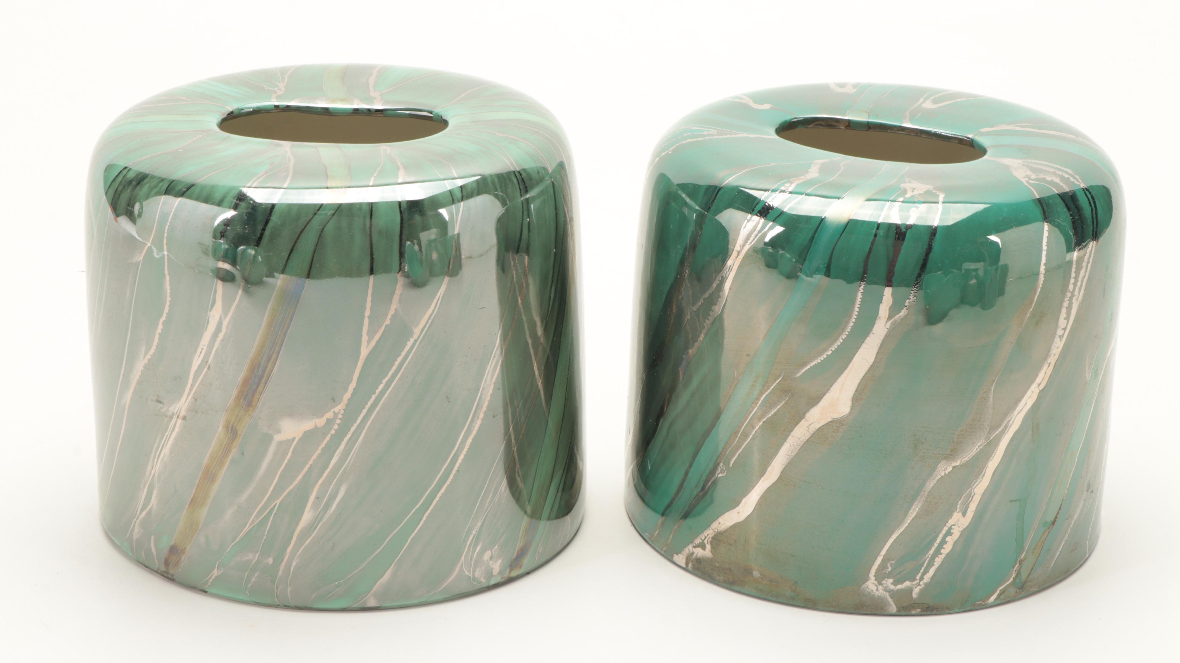 Iridescent Green Ceramic Bathroom Accessories