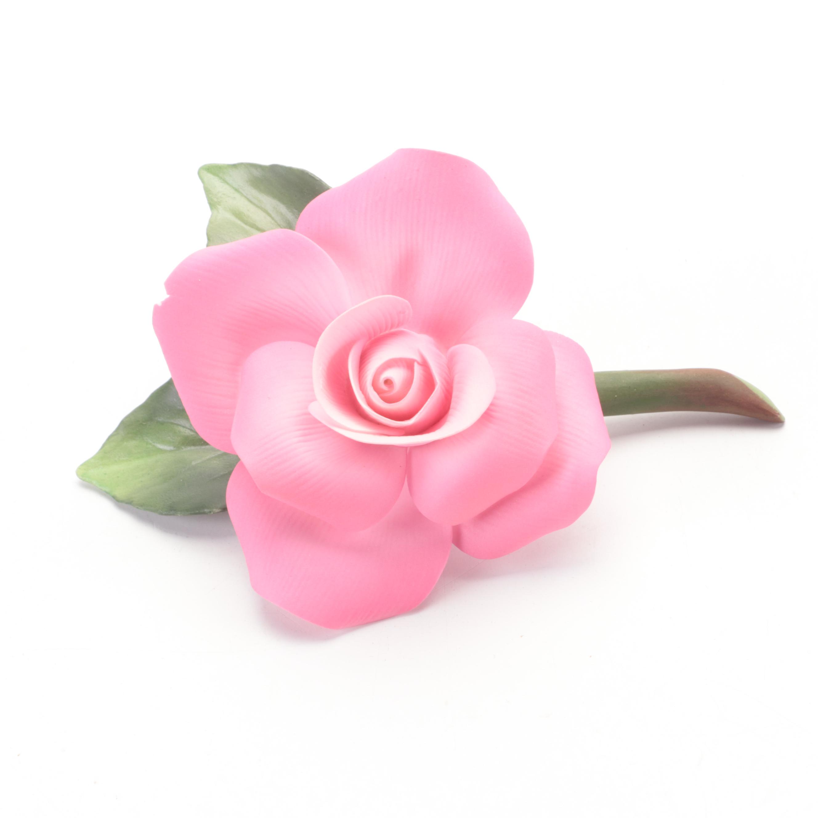 Helen Boehm 40th Anniversary Porcelain Rose with Napoleon Italy Yellow Rose