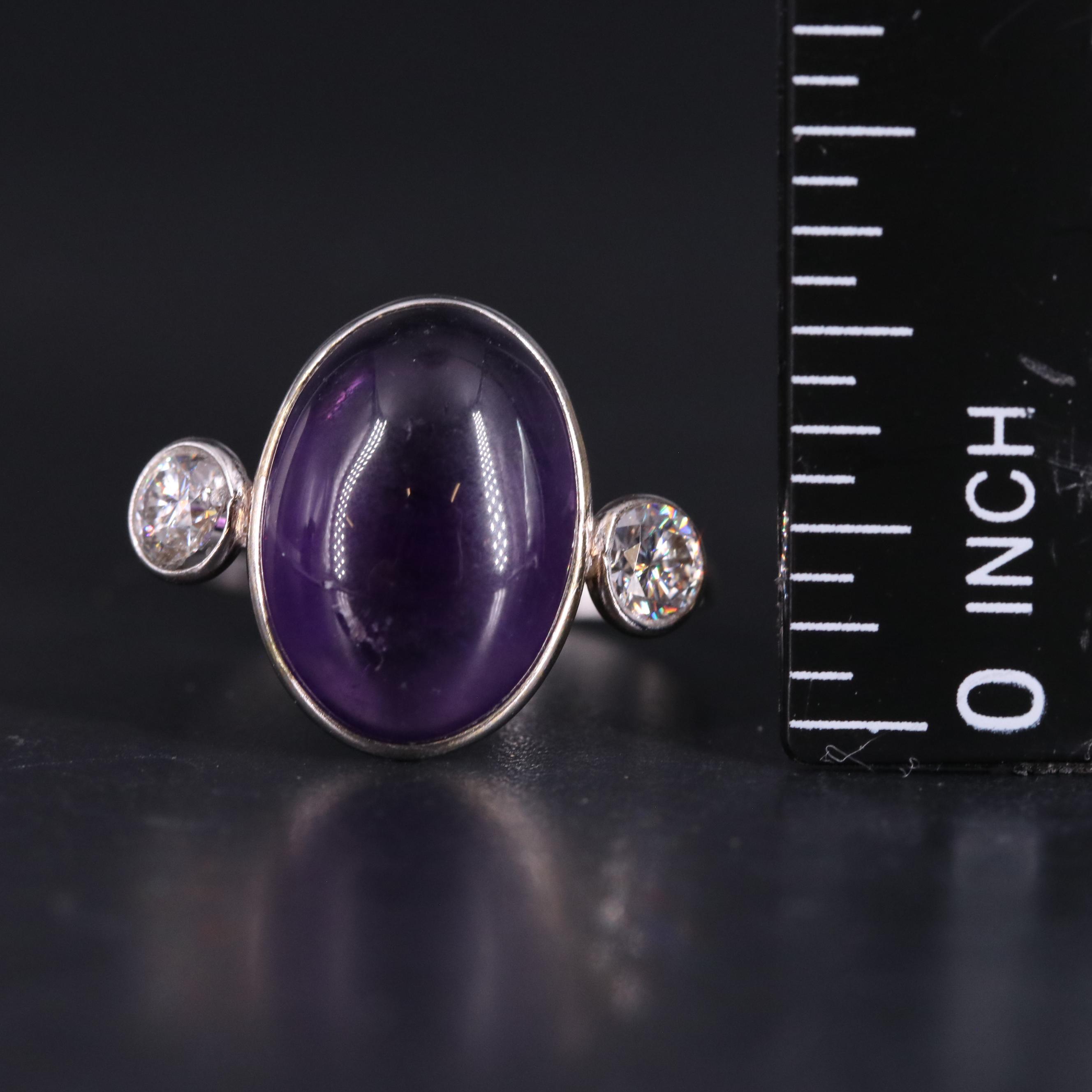 14K Amethyst and Moissanite Ring