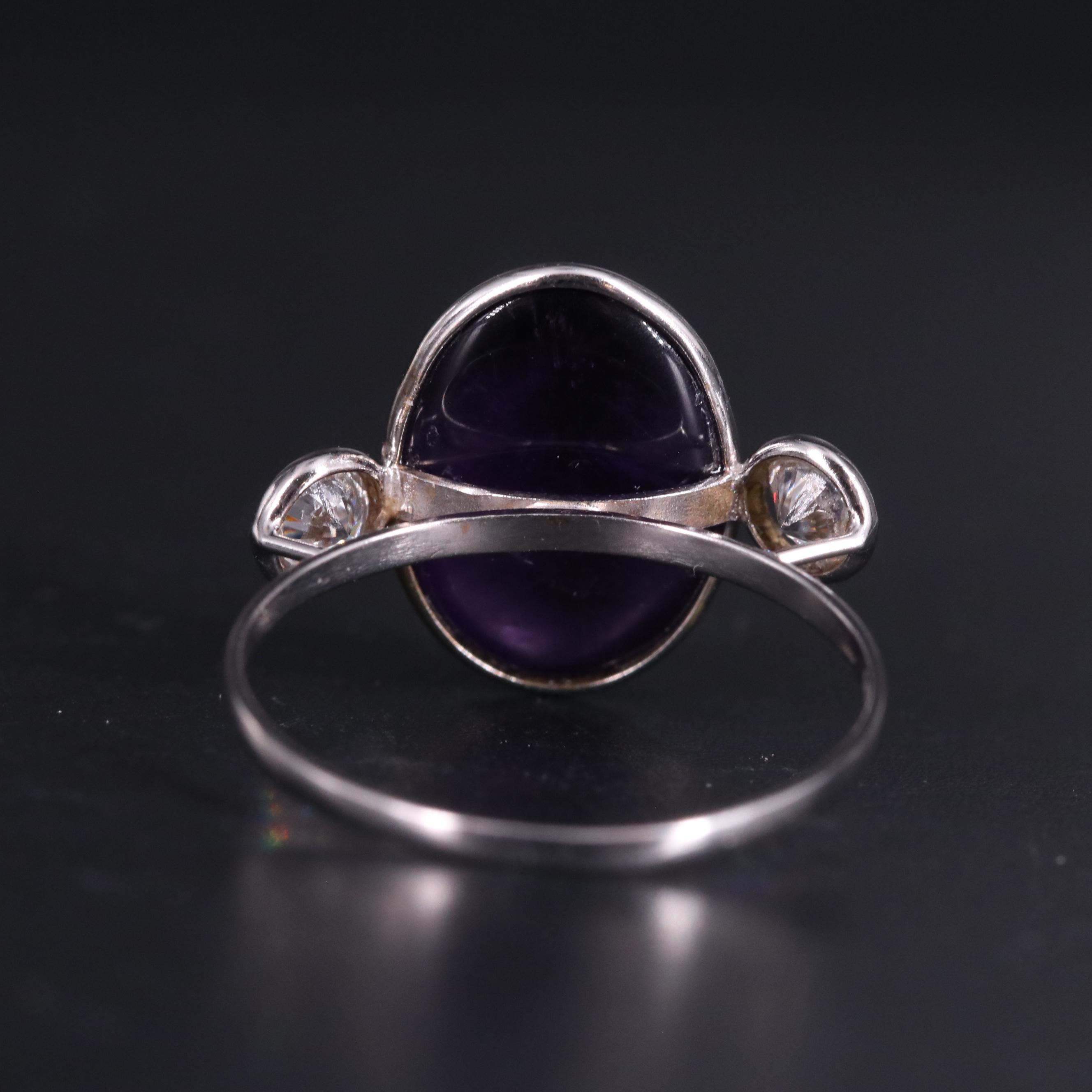 14K Amethyst and Moissanite Ring