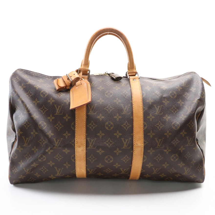 Louis Vuitton Keepall 50 in Monogram Canvas and Vachetta Leather