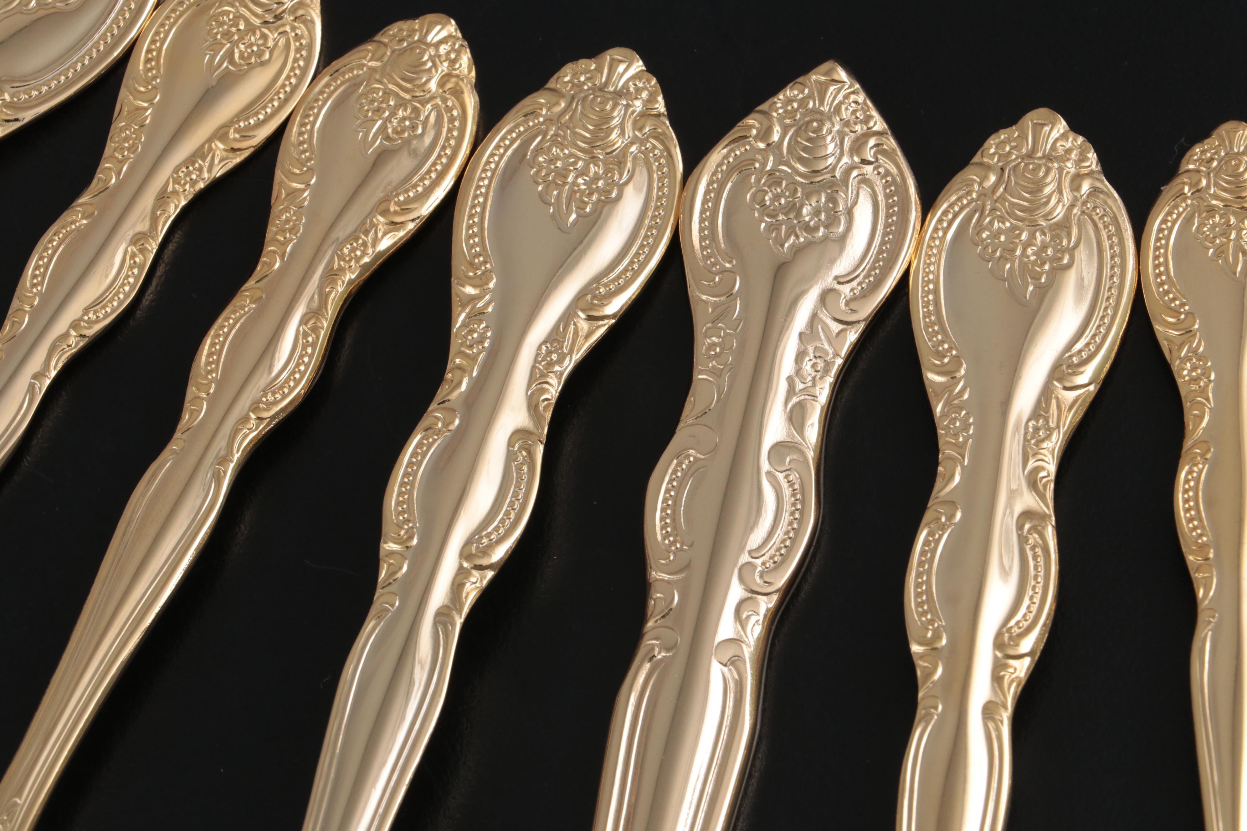 International Gold Tone Stainless Steel Flatware