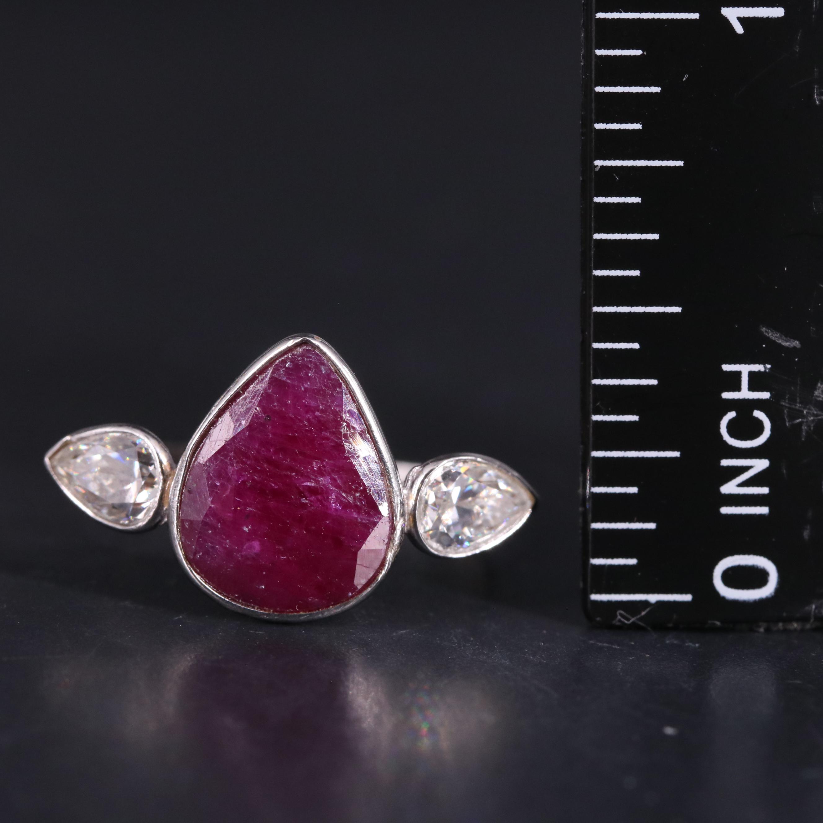 14K Ruby and Moissanite Ring