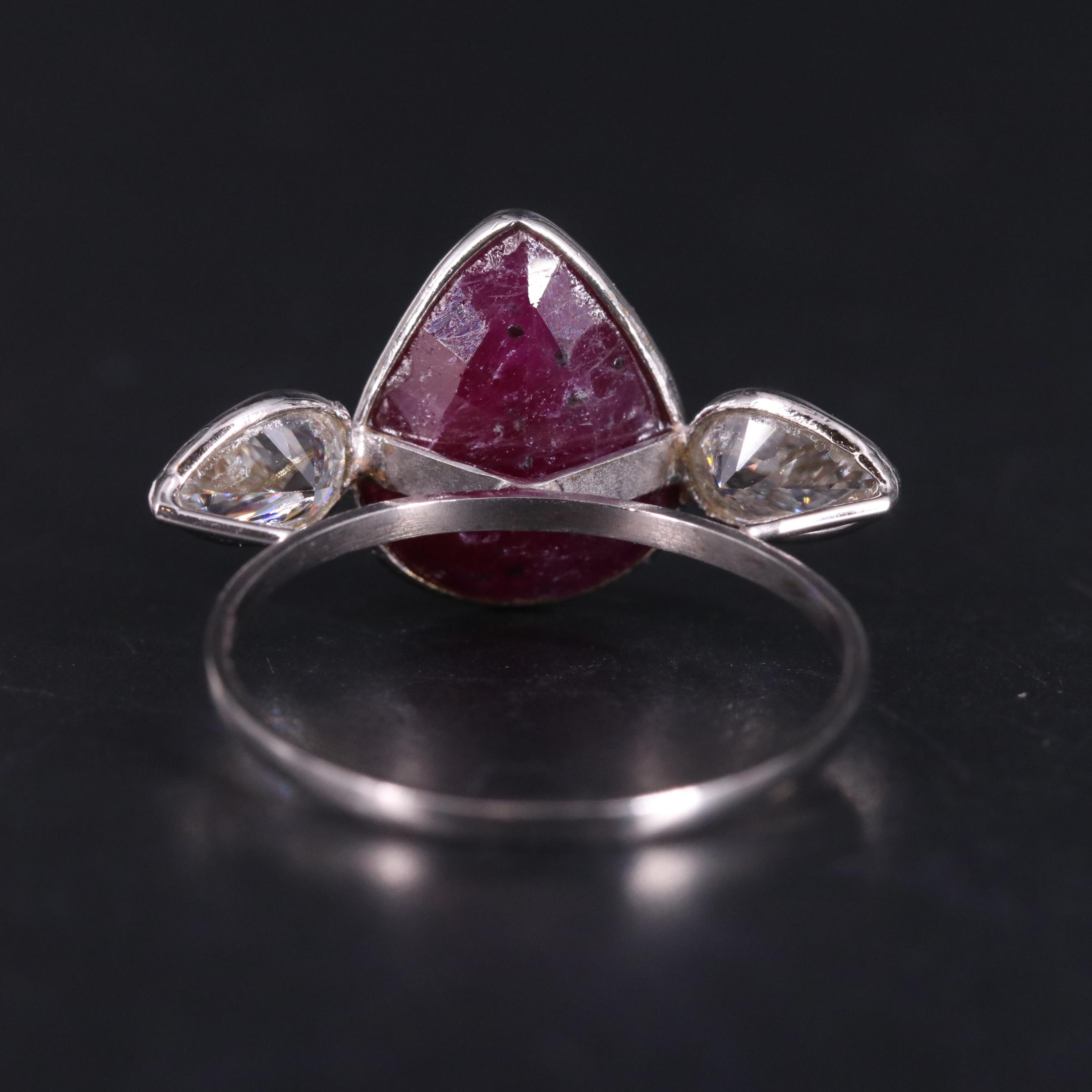 14K Ruby and Moissanite Ring