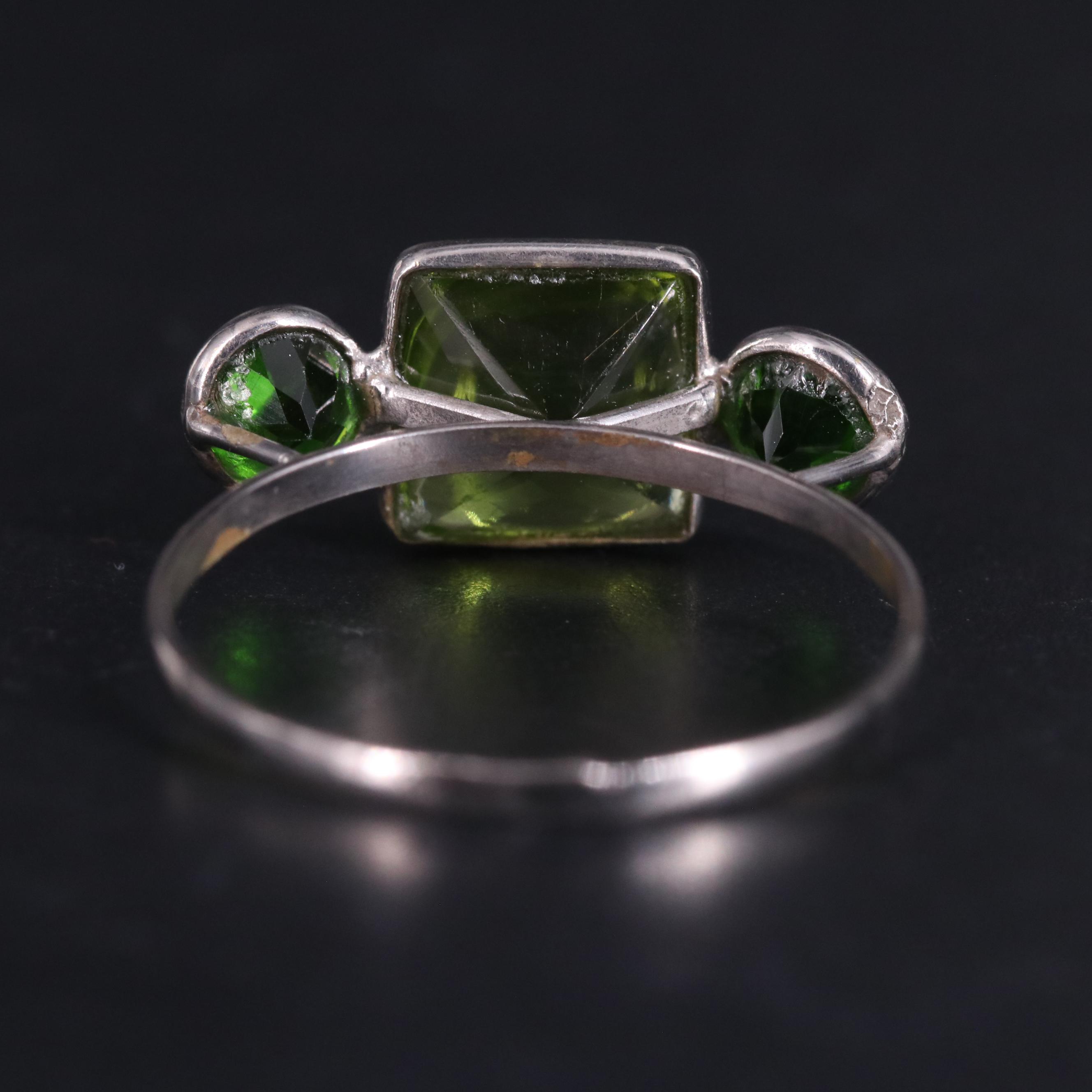 14K Peridot and Chrome Diopside Ring
