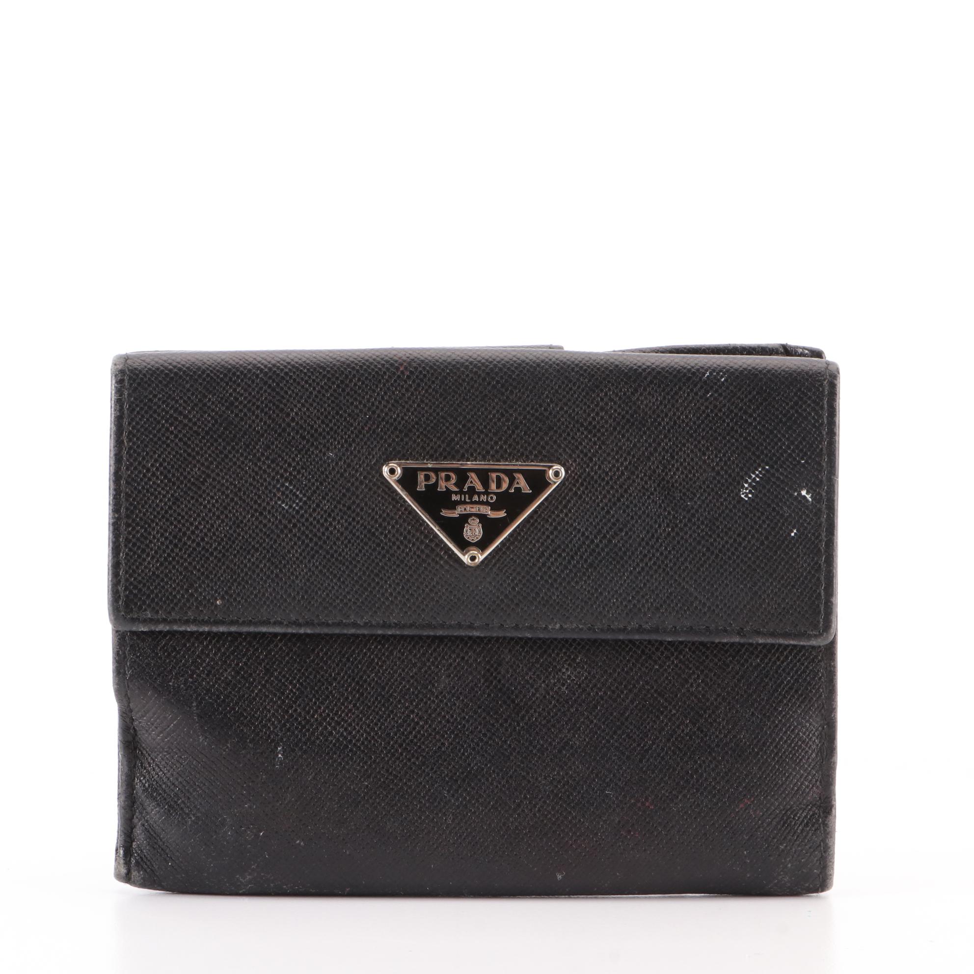 Prada Compact Bifold Wallet in Saffiano Leather