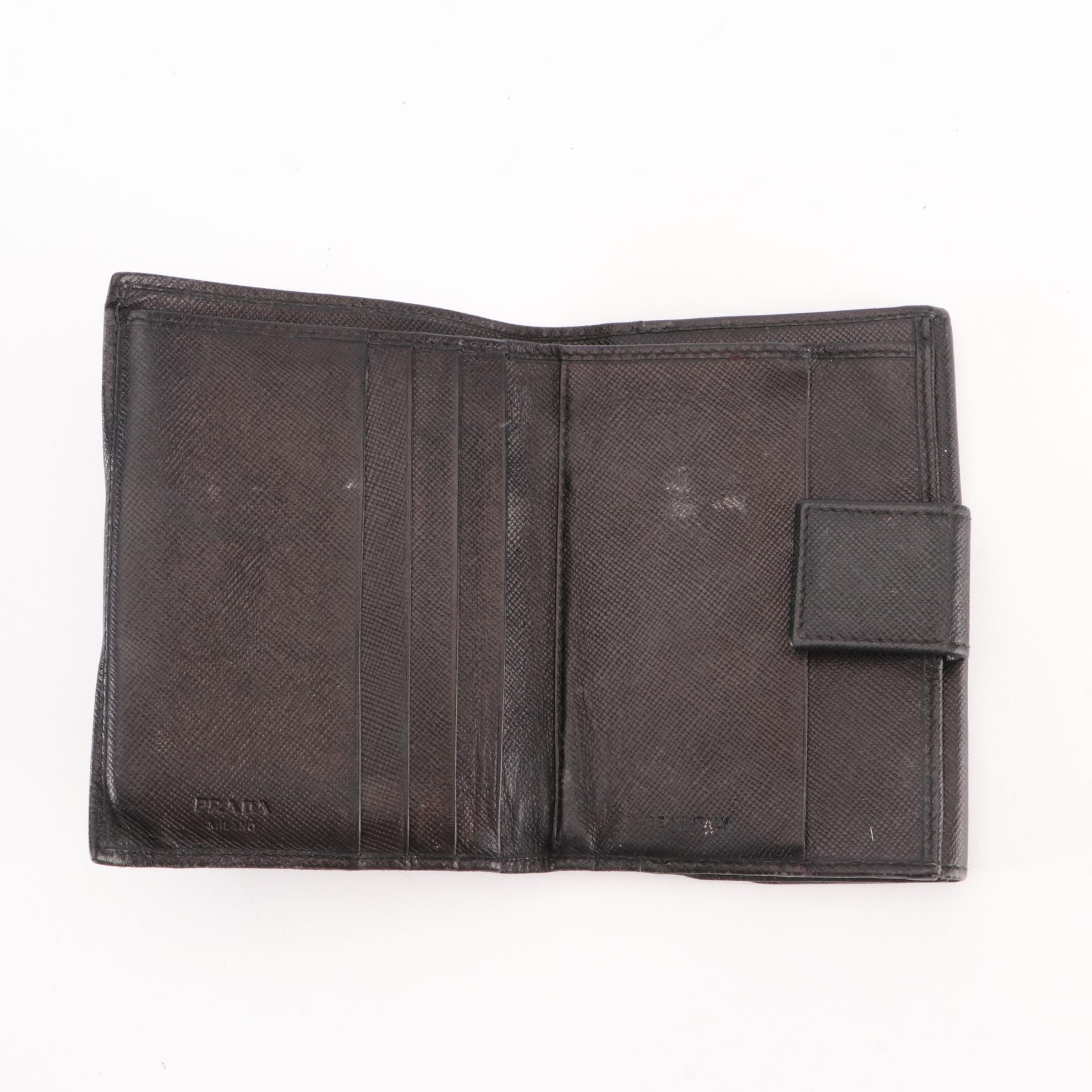 Prada Compact Bifold Wallet in Saffiano Leather