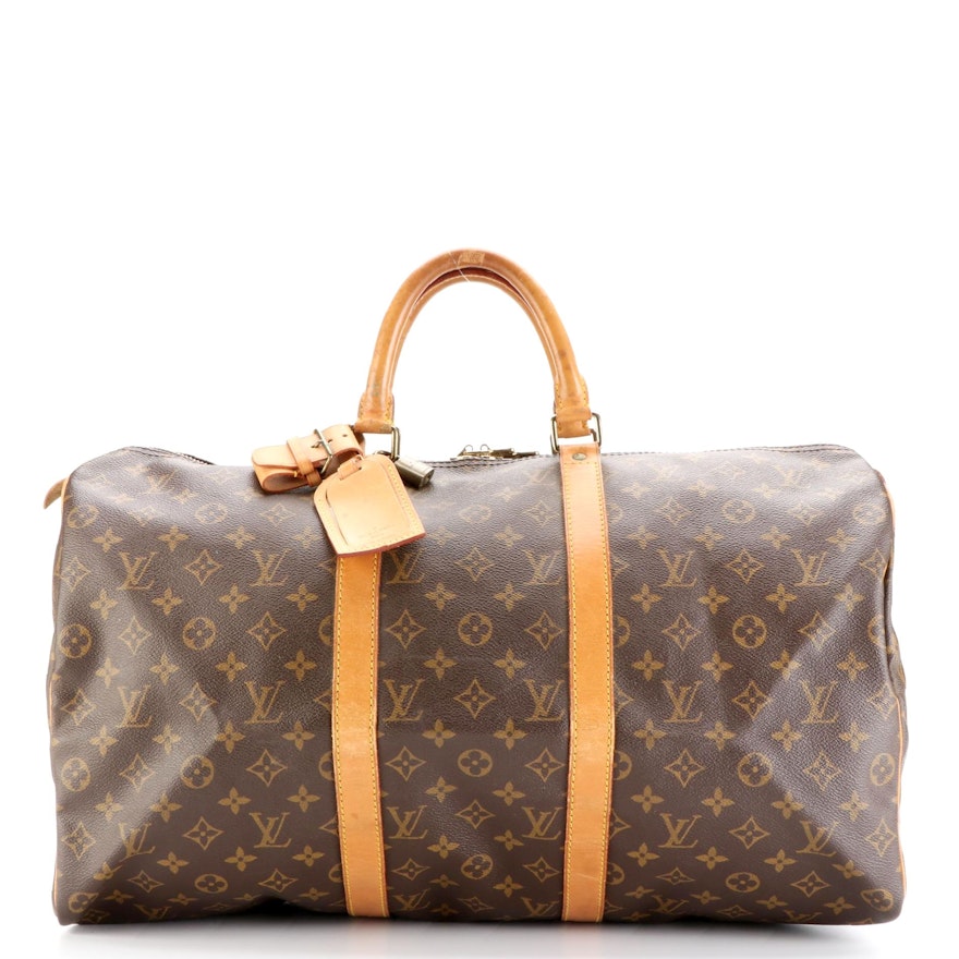 Louis Vuitton Keepall 50 in Monogram Canvas and Vachetta Leather