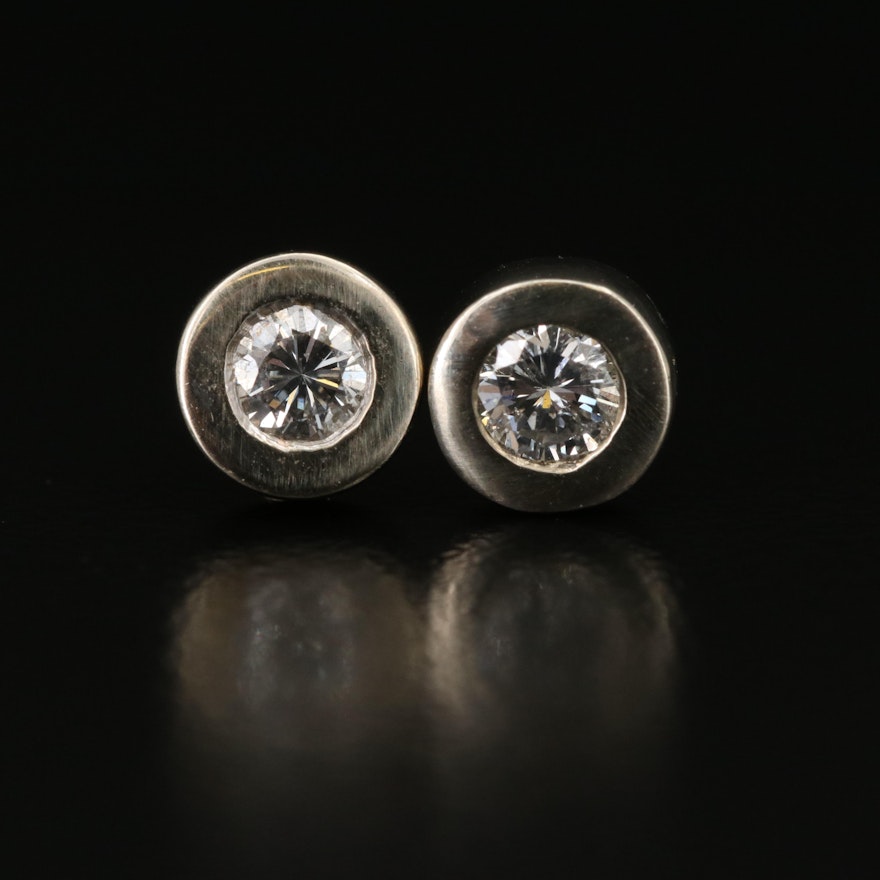 14K 0.33 CTW Diamond Bezel Stud Earrings