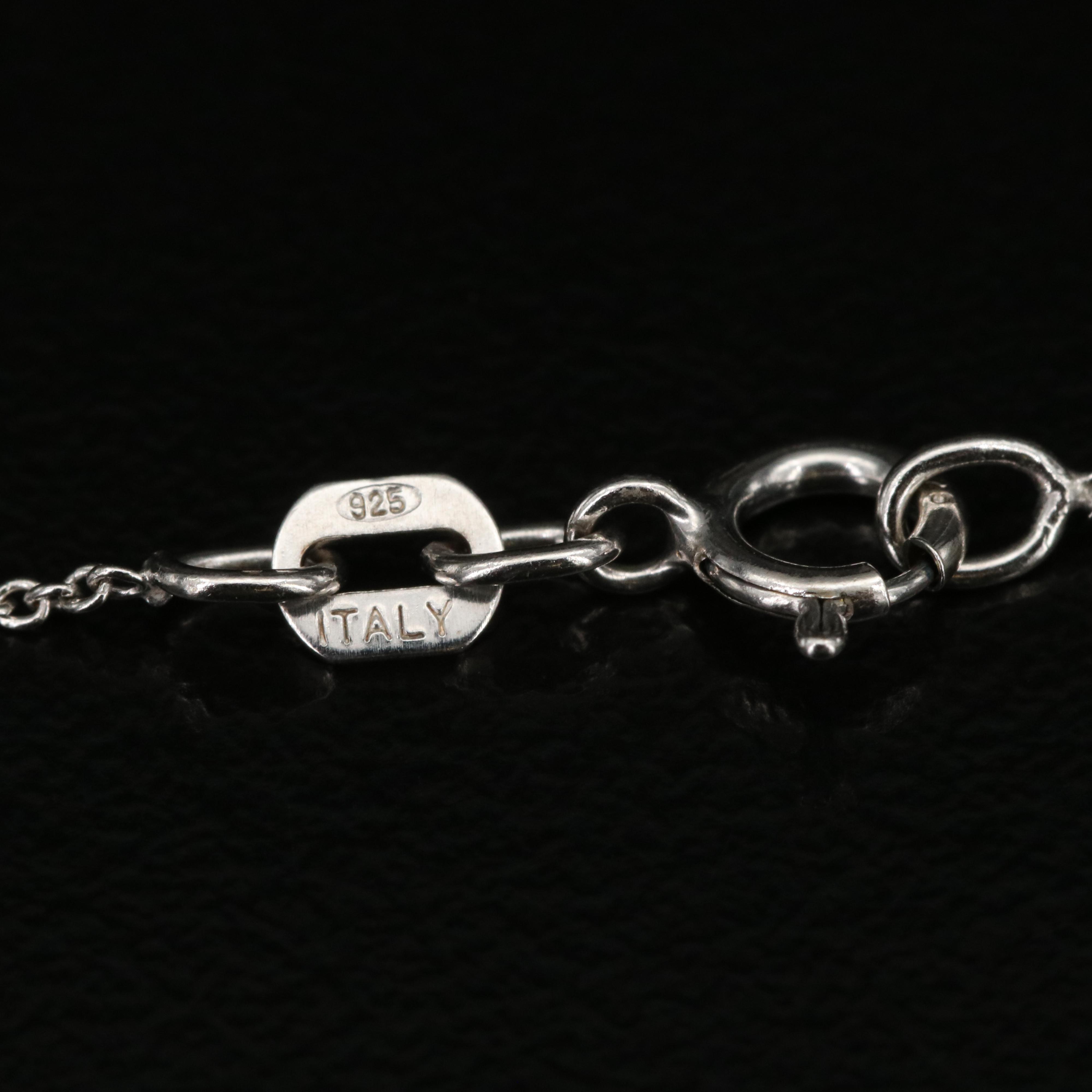 Sterling Pearl and White Sapphire Pendant Necklace