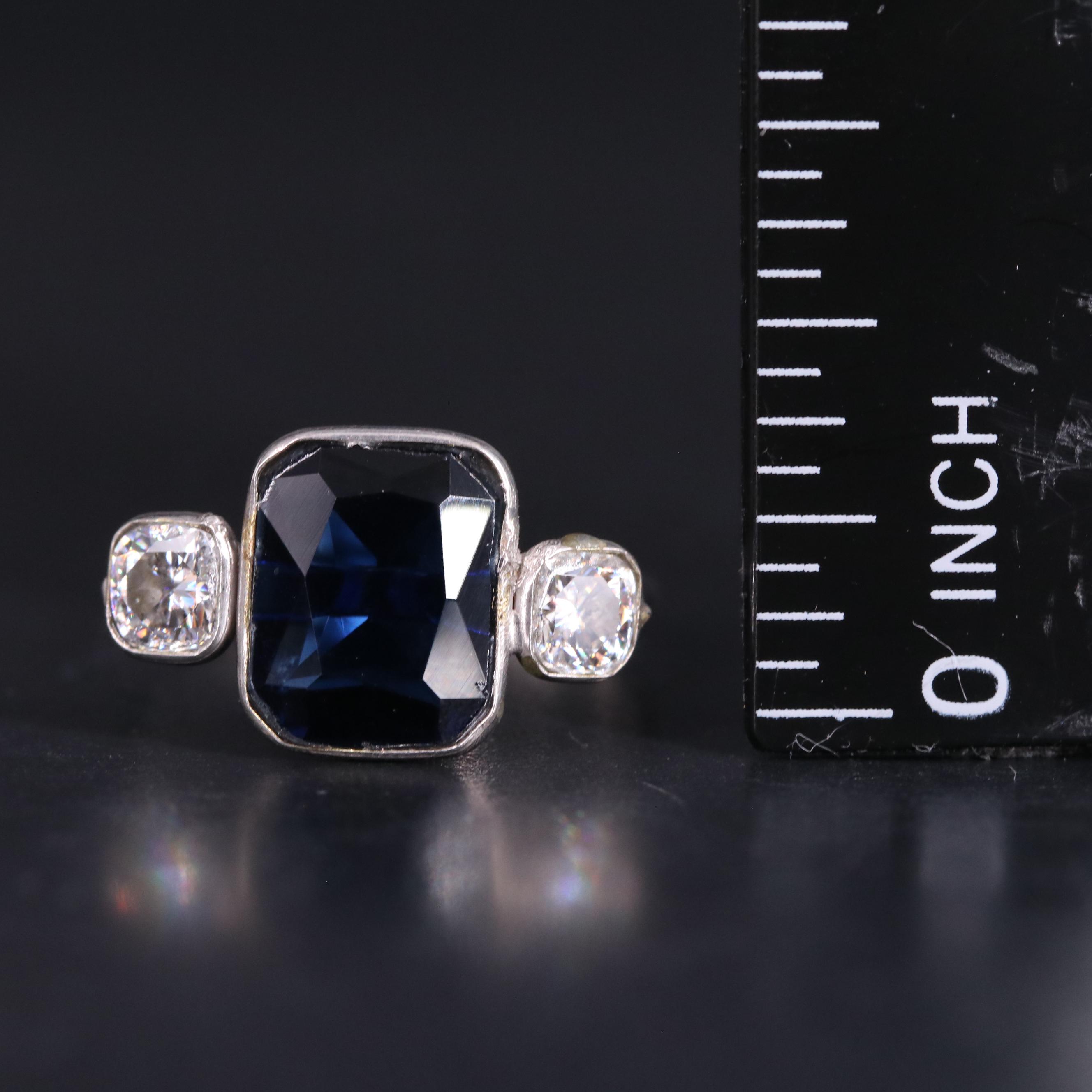 14K Sapphire and Moissanite Ring