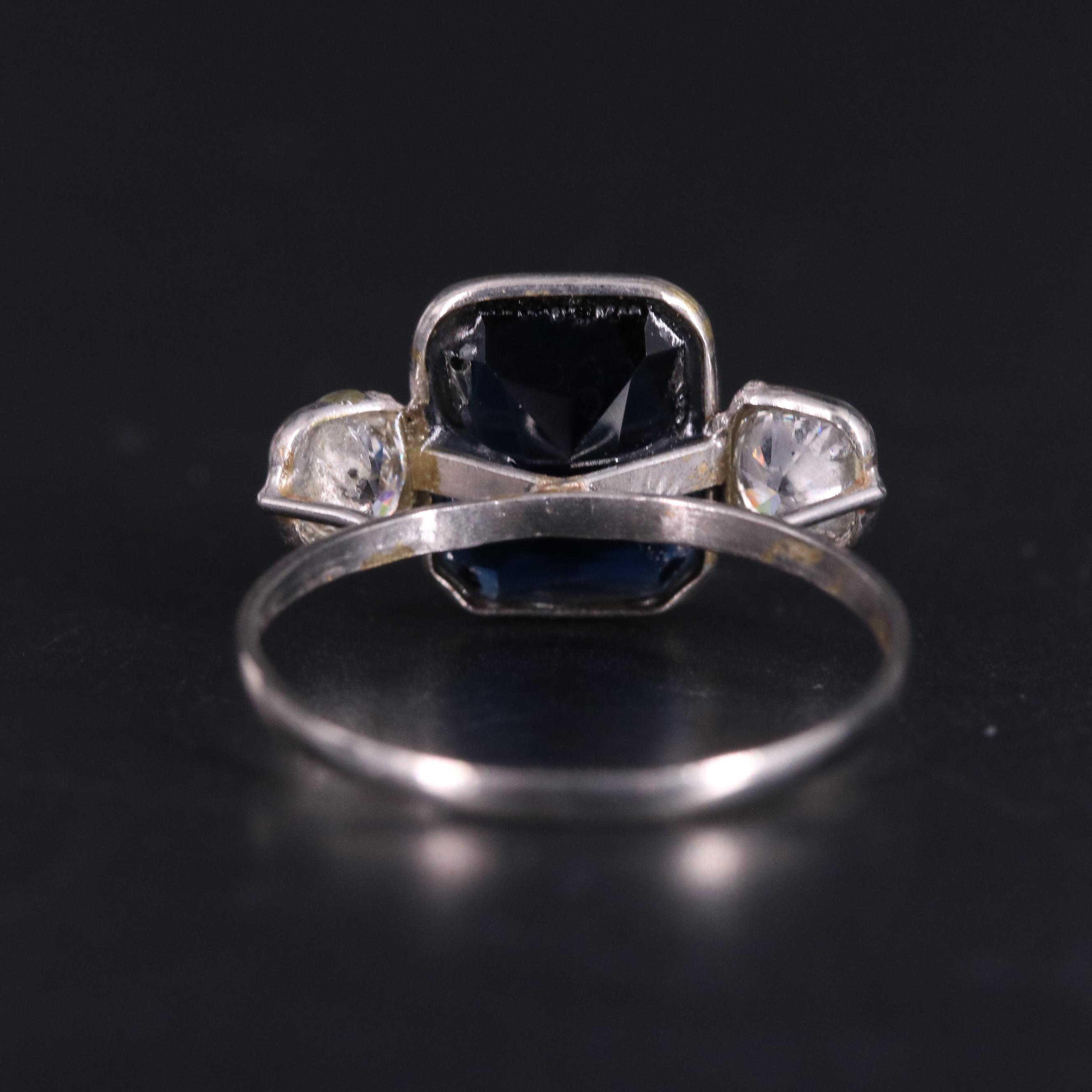 14K Sapphire and Moissanite Ring